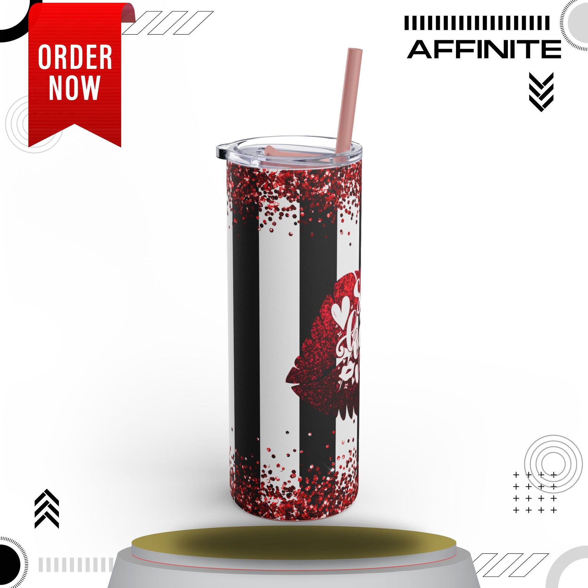 Tumblers Valentine Tumbler 20oz - "So Kiss Me" Matte Skinny Cup
