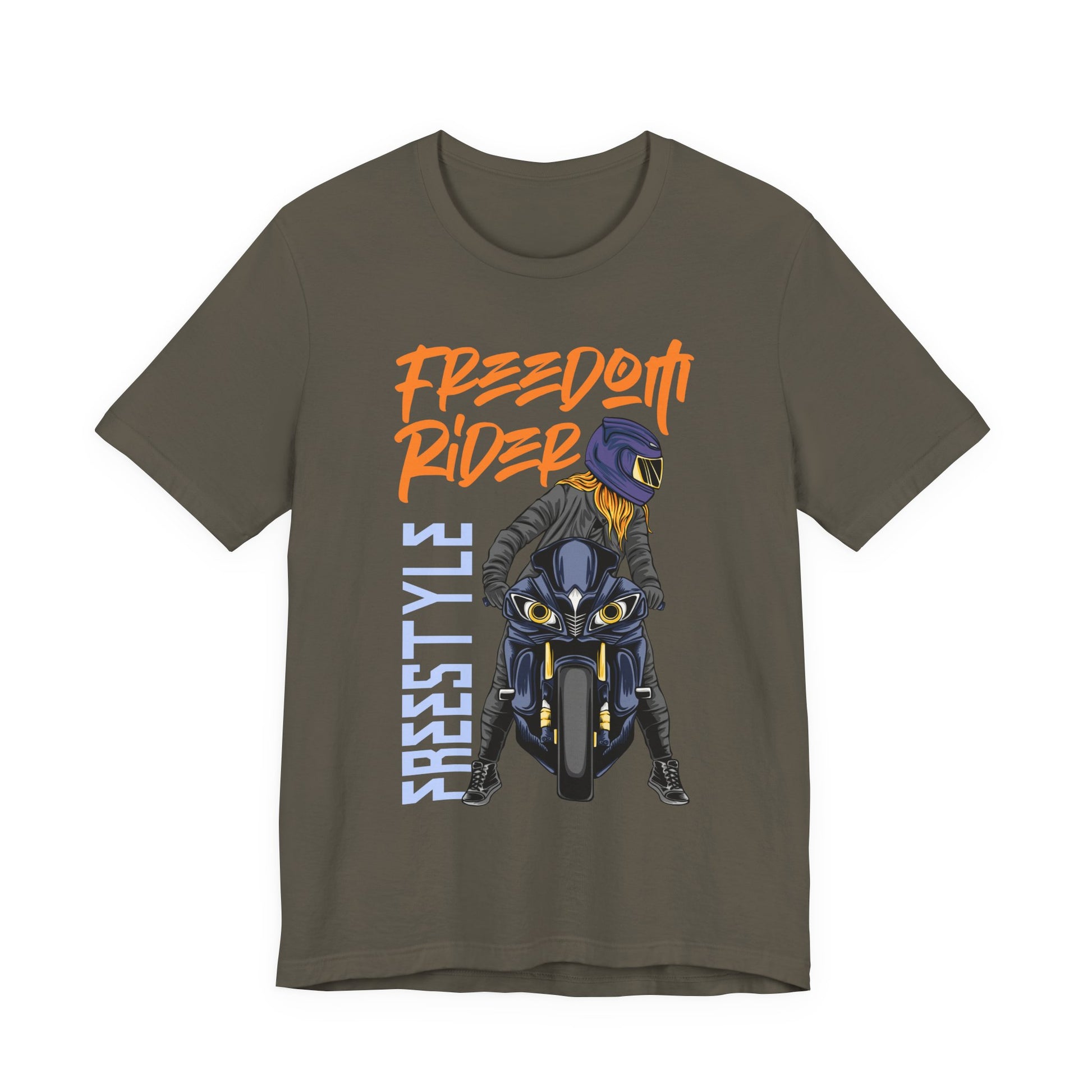 T-Shirt Freedom Rider Motorbike Unisex Short Sleeve Tee - Stylish & Bold Biker Tee