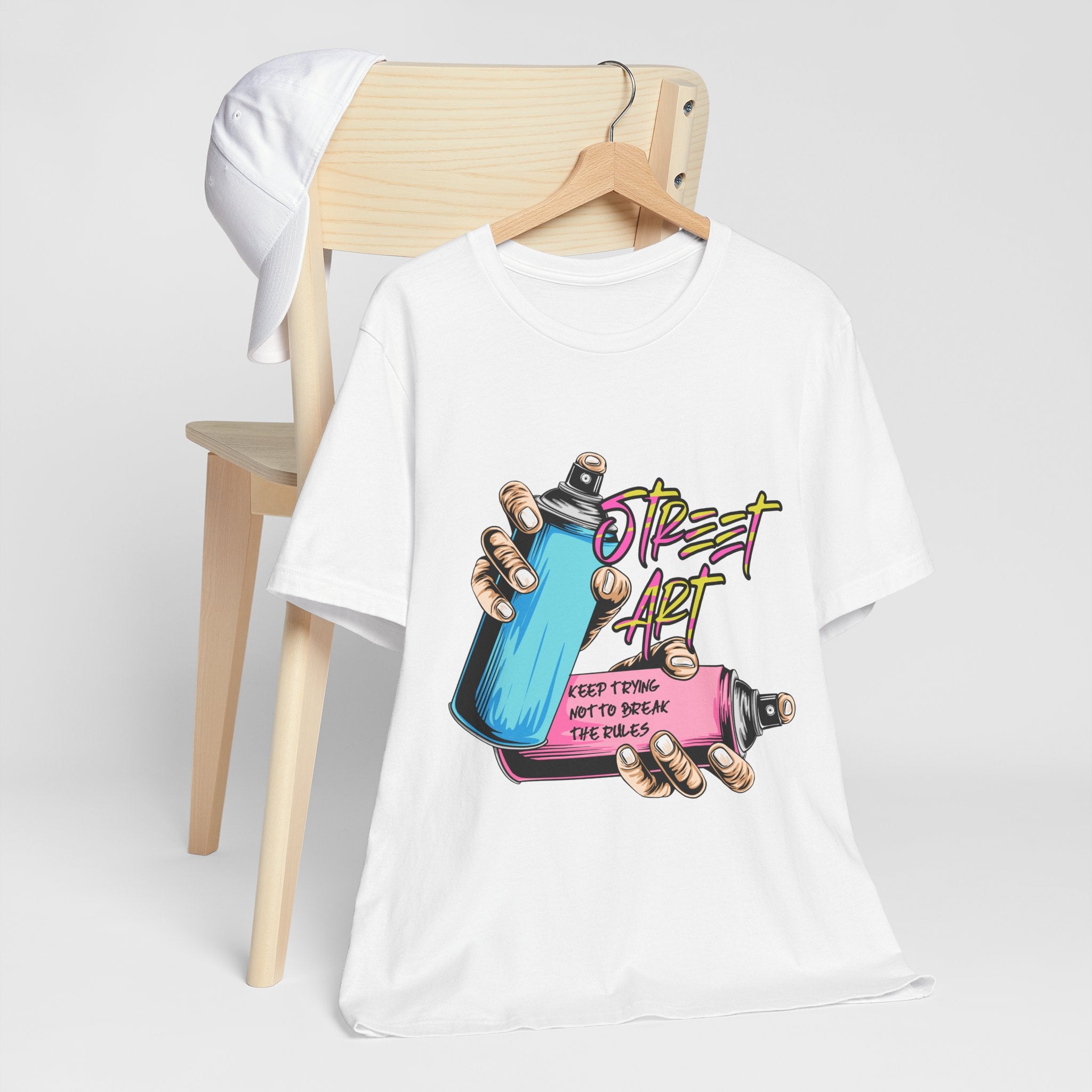 Street Art Graphic Tee – Keep Trying Motivational Unisex Shirt | Soft Cotton for Artists & Rebels