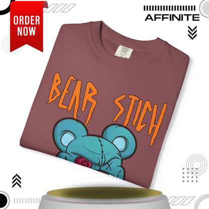 T-Shirt Bear Stick T-Shirt - Fun Garment-Dyed Graphic Tee (S-4XL) | Comfort Colors®