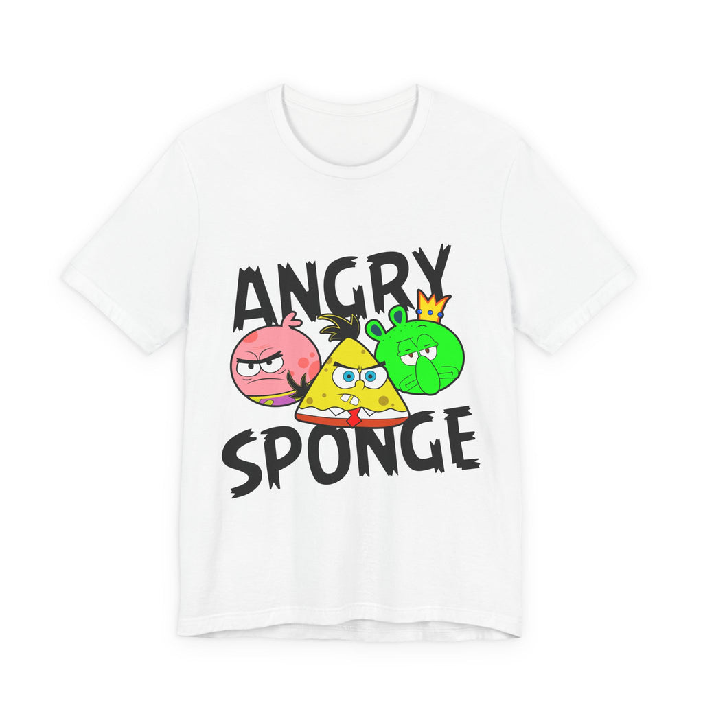Funny Graphic Tee, Angry Sponge T-Shirt, Unisex Cartoon Shirt, Gift for Gamers, Casual Wear, Holiday Apparel