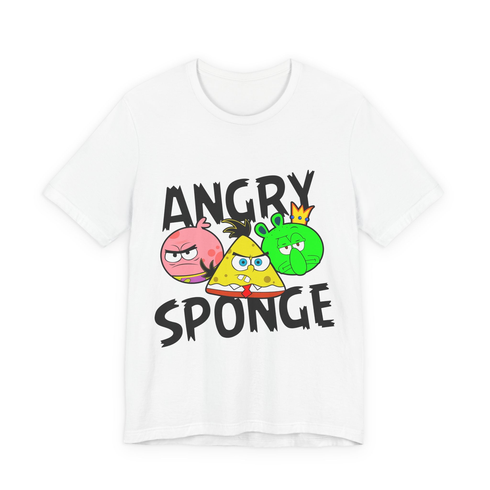 Funny Graphic Tee, Angry Sponge T-Shirt, Unisex Cartoon Shirt, Gift for Gamers, Casual Wear, Holiday Apparel
