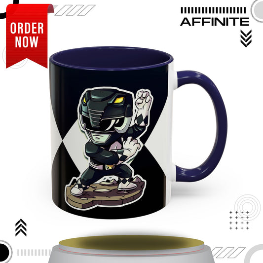 Mug Mighty Morphin Power Rangers Black Ranger Ceramic Mug - 11oz & 15oz Coffee Mug - Accent Mug for Pop Culture Fans 11oz Navy