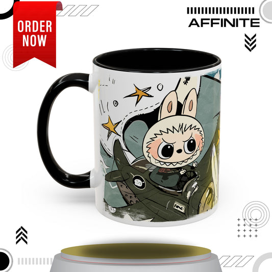 Mug Labubu Character Accent Coffee Mug - Cute and Colorful Design for Fans 11oz Black
