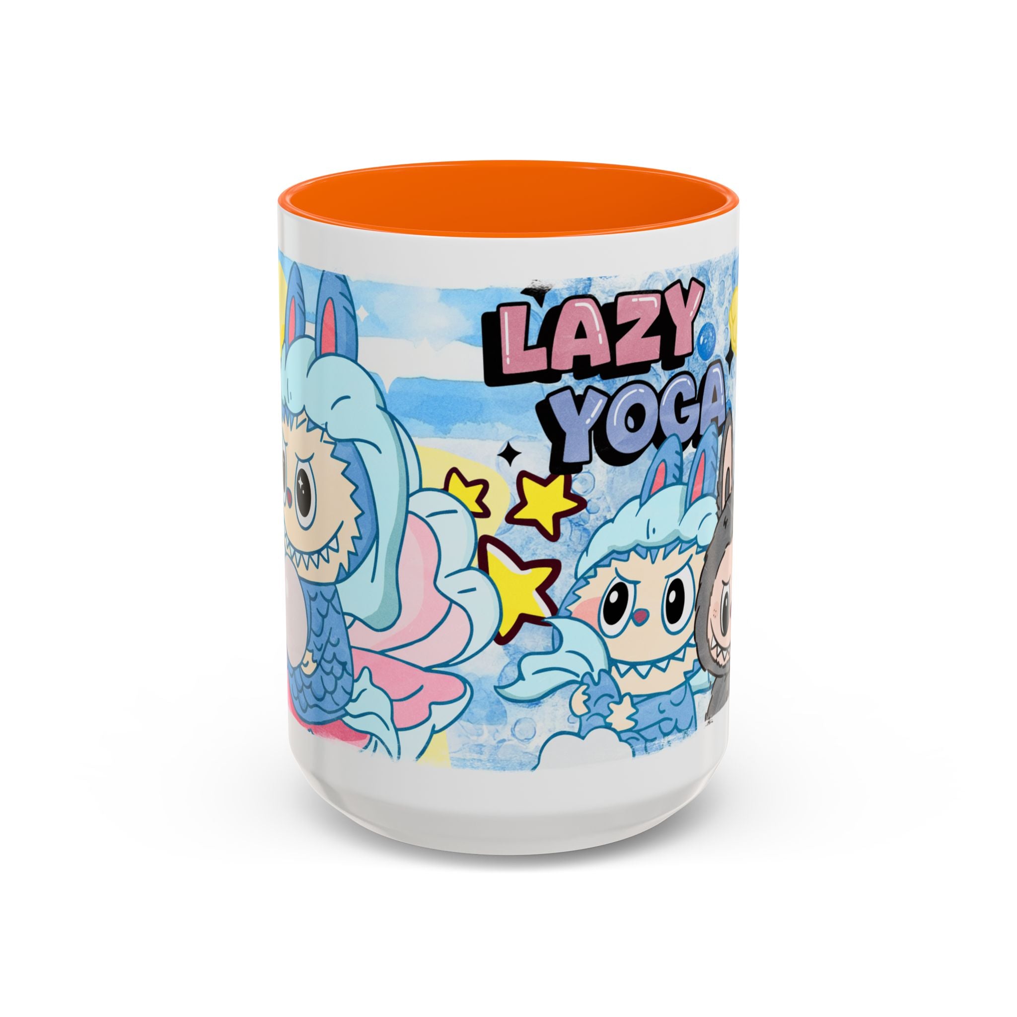 Lazy Yoga Accent Coffee Mug - Cute Animal Design 11oz & 15oz