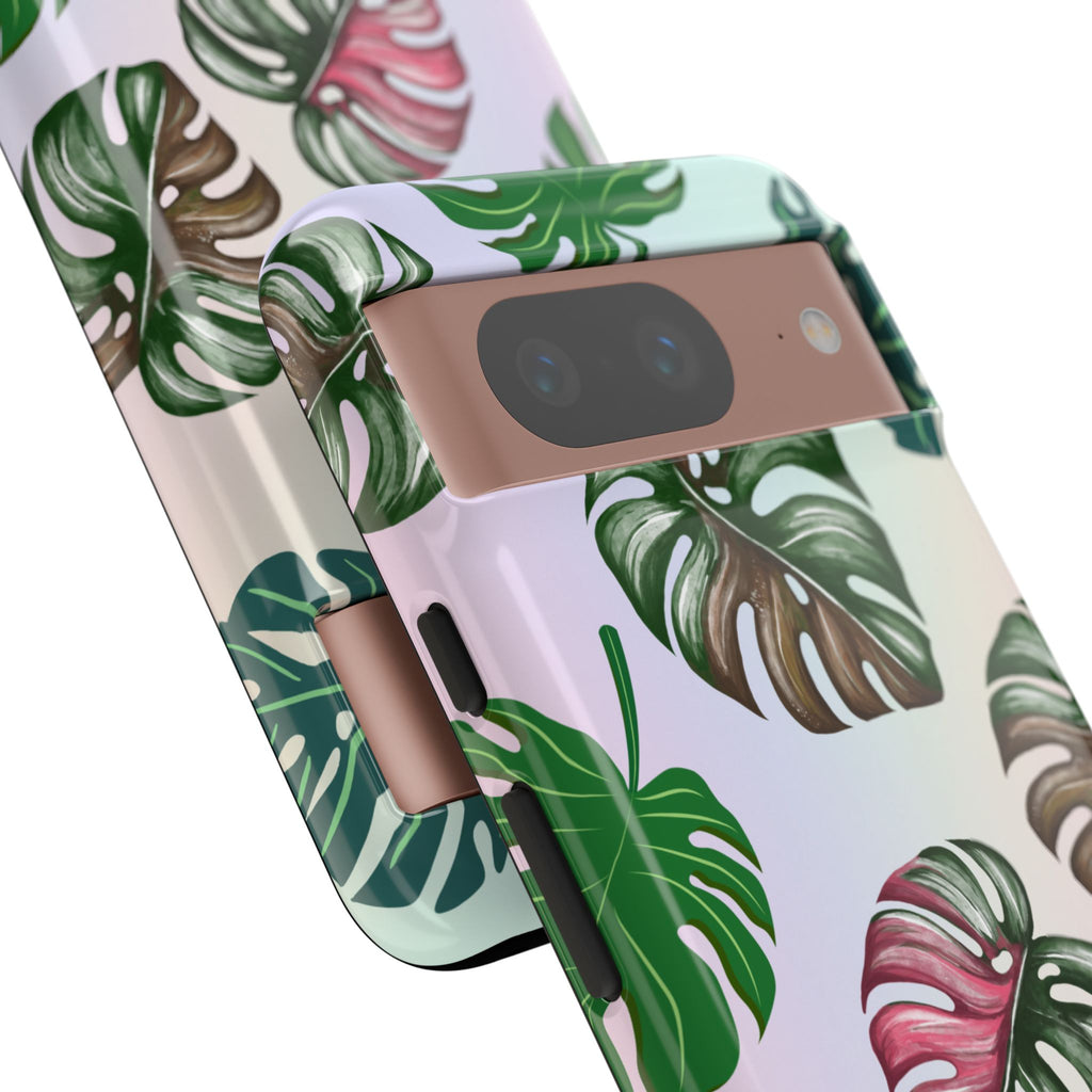 Tough Cases - Monstera Leaf Themed Phone Protection for iPhone, Samsung, and Google Pixel (Matte/Glossy)
