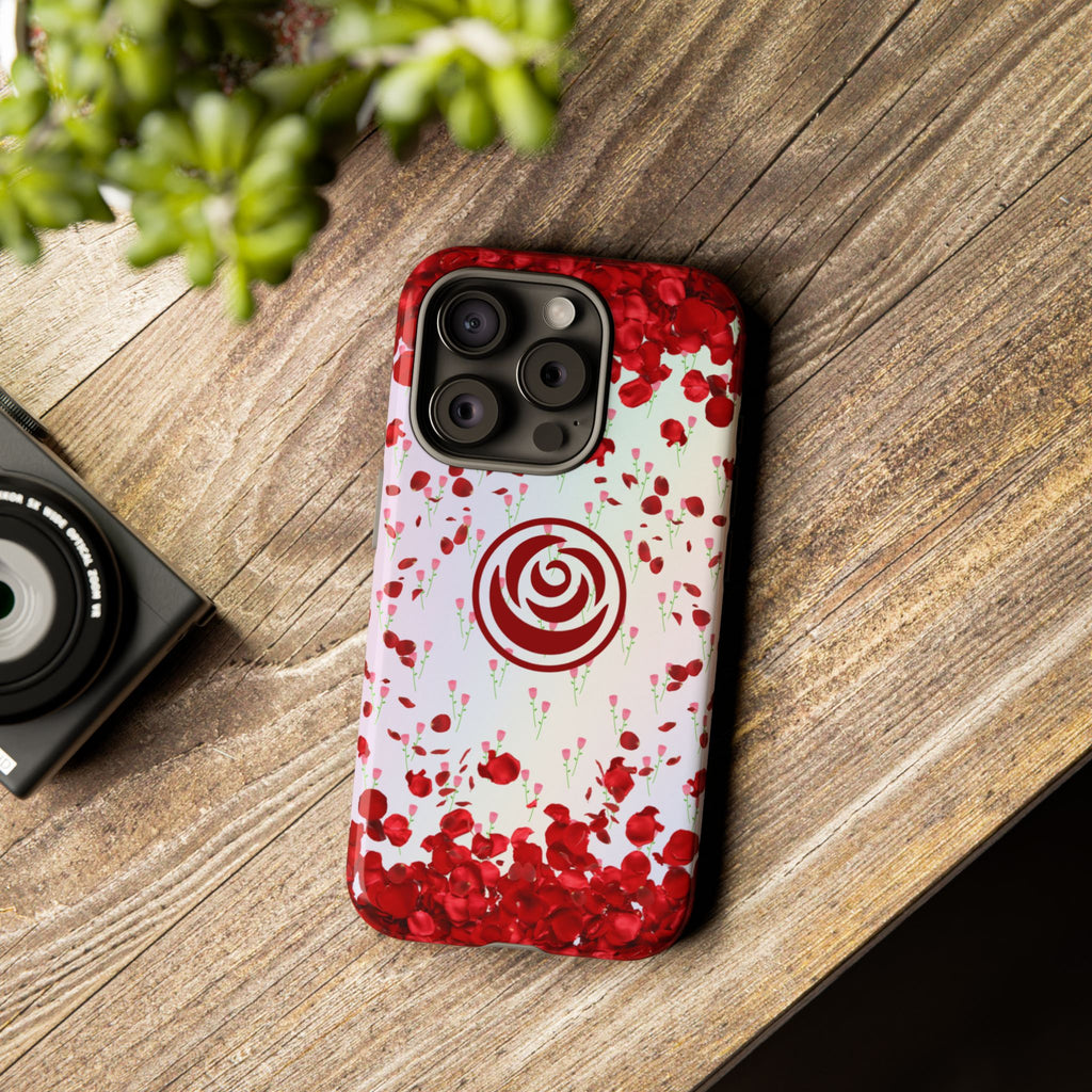 Tough Cases - Red Blossom Elegance Themed Phone Protection for iPhone, Samsung, and Google Pixel (Matte/Glossy)