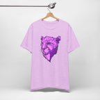 T-Shirt Vibrant Purple Leopard Tee - Unisex Jersey Shirt, Wild Animal Print, Graphic Tee, Gifts for Nature Lovers, Unique Artwear, Stylish [...] Heather Prism Lilac S