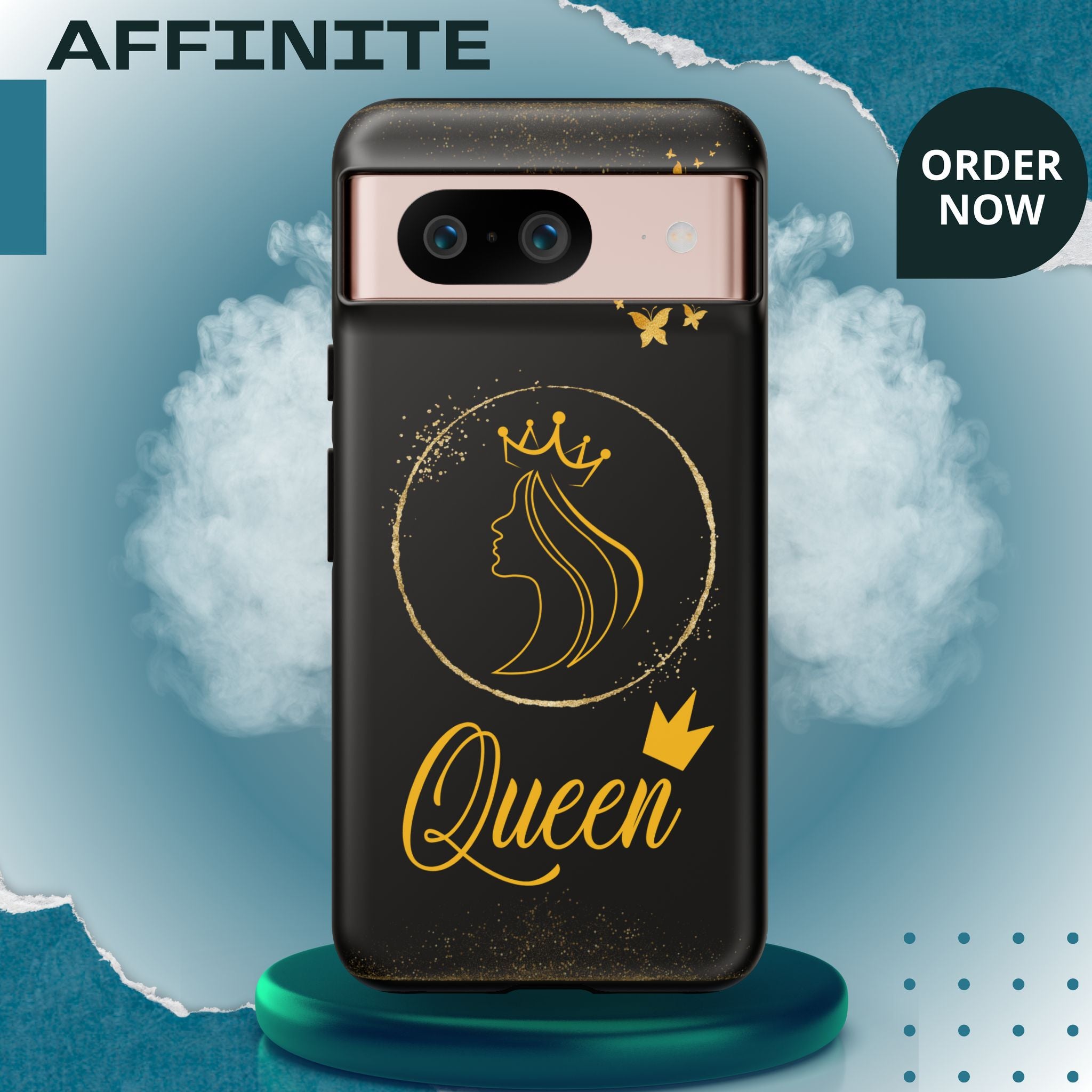 Tough Case Queen Phone Case – Matte & Glossy Crown Design for iPhone, Samsung & Pixel Google Pixel 8 Matte