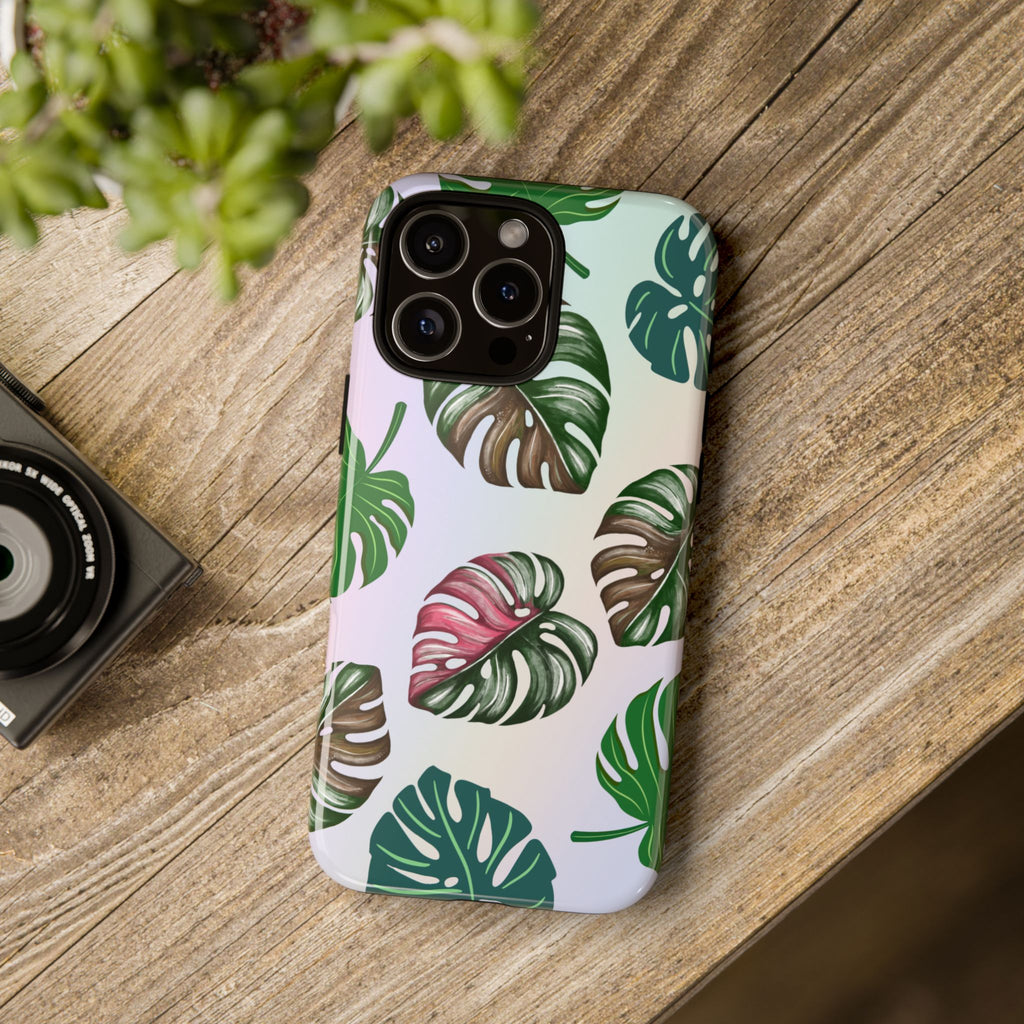 Tough Cases - Monstera Leaf Themed Phone Protection for iPhone, Samsung, and Google Pixel (Matte/Glossy)