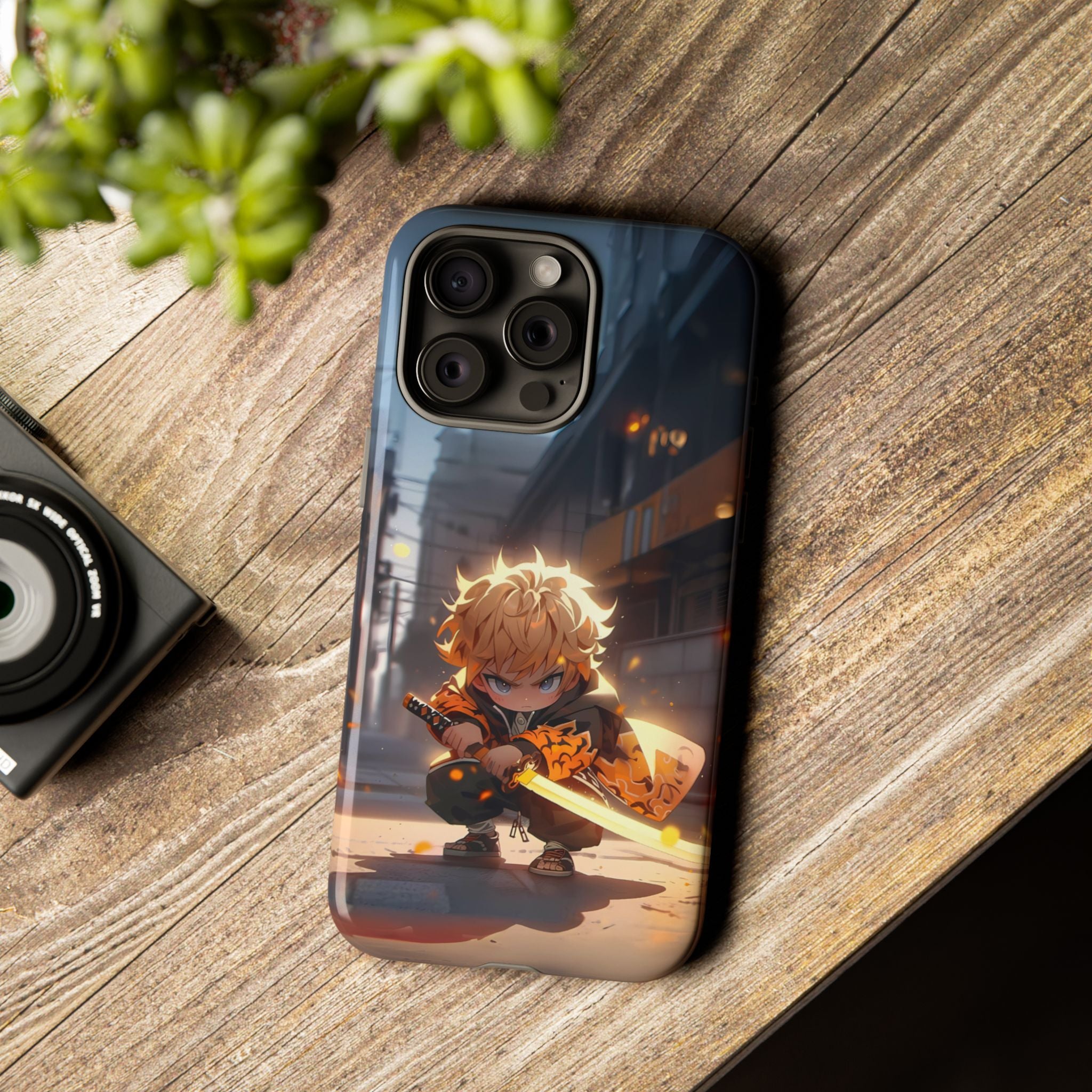 Chibi Zenitsu Lightning Tough Phone Case – Anime Protective Case for iPhone & Samsung, UV Resistant, Durable & Stylish