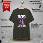 T-Shirt T Shirt Drawing - Dog Lover Graphic Tee (Unisex Cotton) Dark Olive