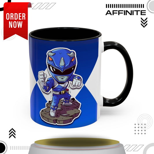 Mug Mighty Morphin Power Rangers Blue Ranger Ceramic Mug - 11oz & 15oz Coffee Mug - Accent Mug for Pop Culture Fans 11oz Black