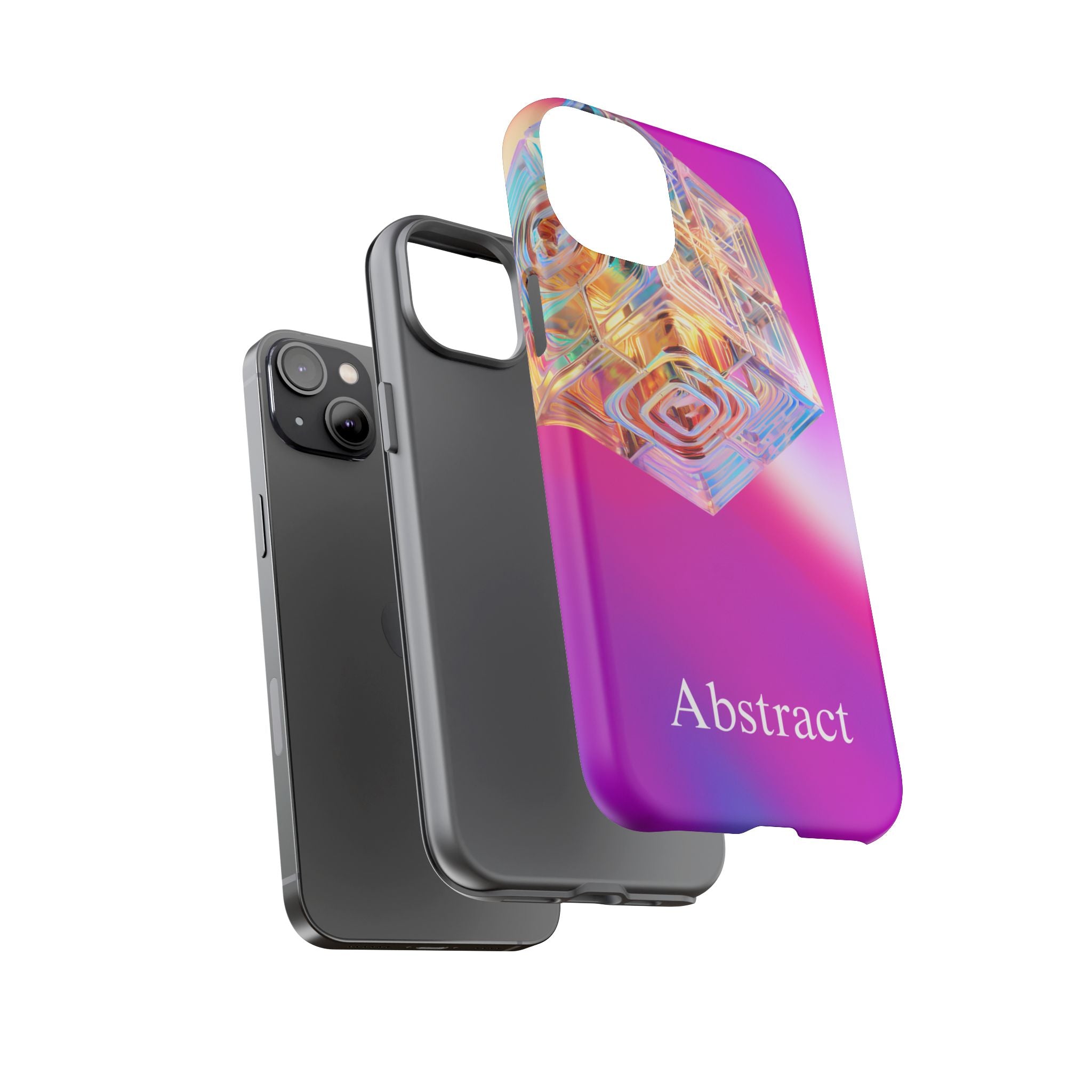 Vibrant 3D Cube Phone Case - Colorful Gradient Art for iPhone, Samsung & Pixel