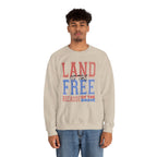 Patriotic Sweatshirt - Land of The Free America Flag Crewneck