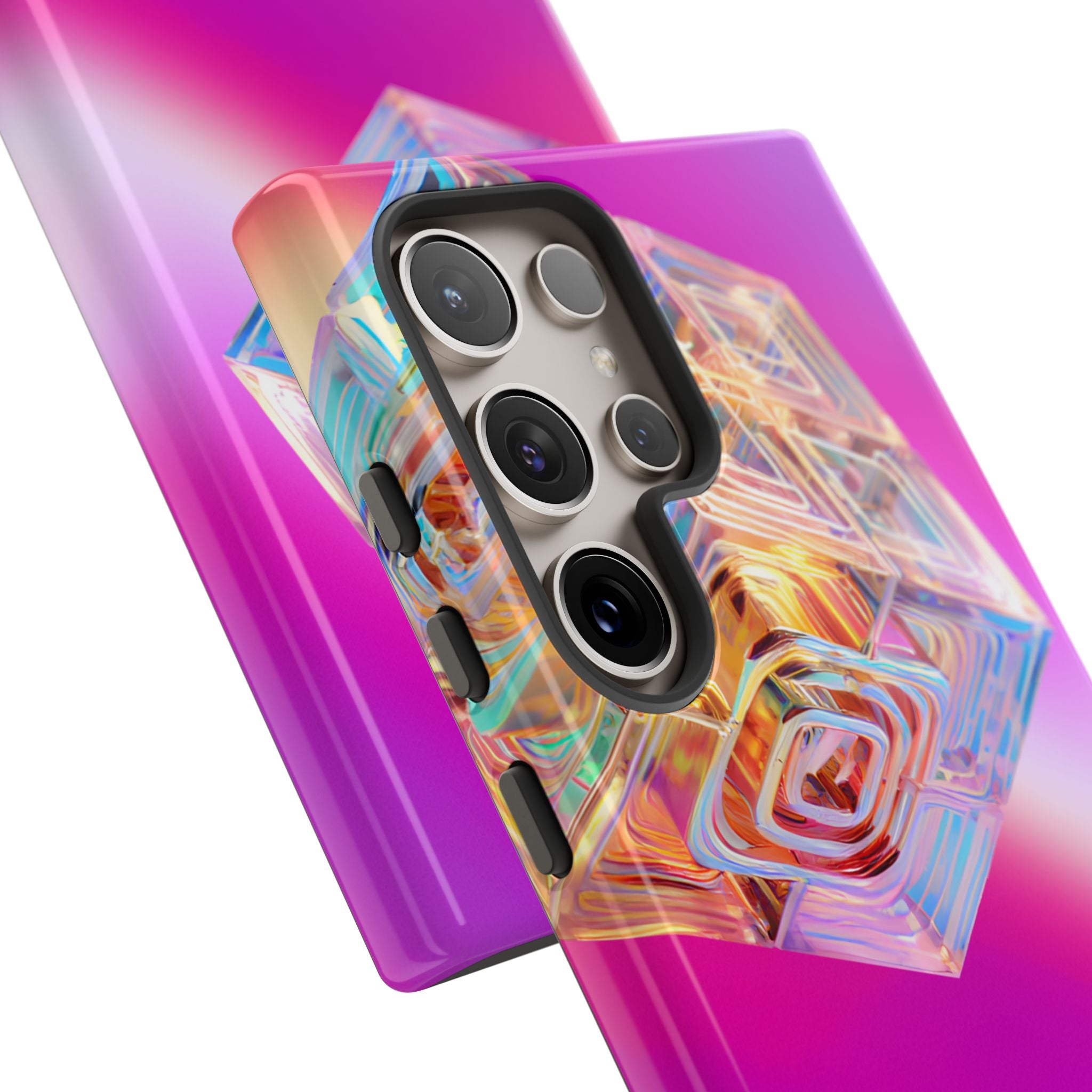 Vibrant 3D Cube Phone Case - Colorful Gradient Art for iPhone, Samsung & Pixel