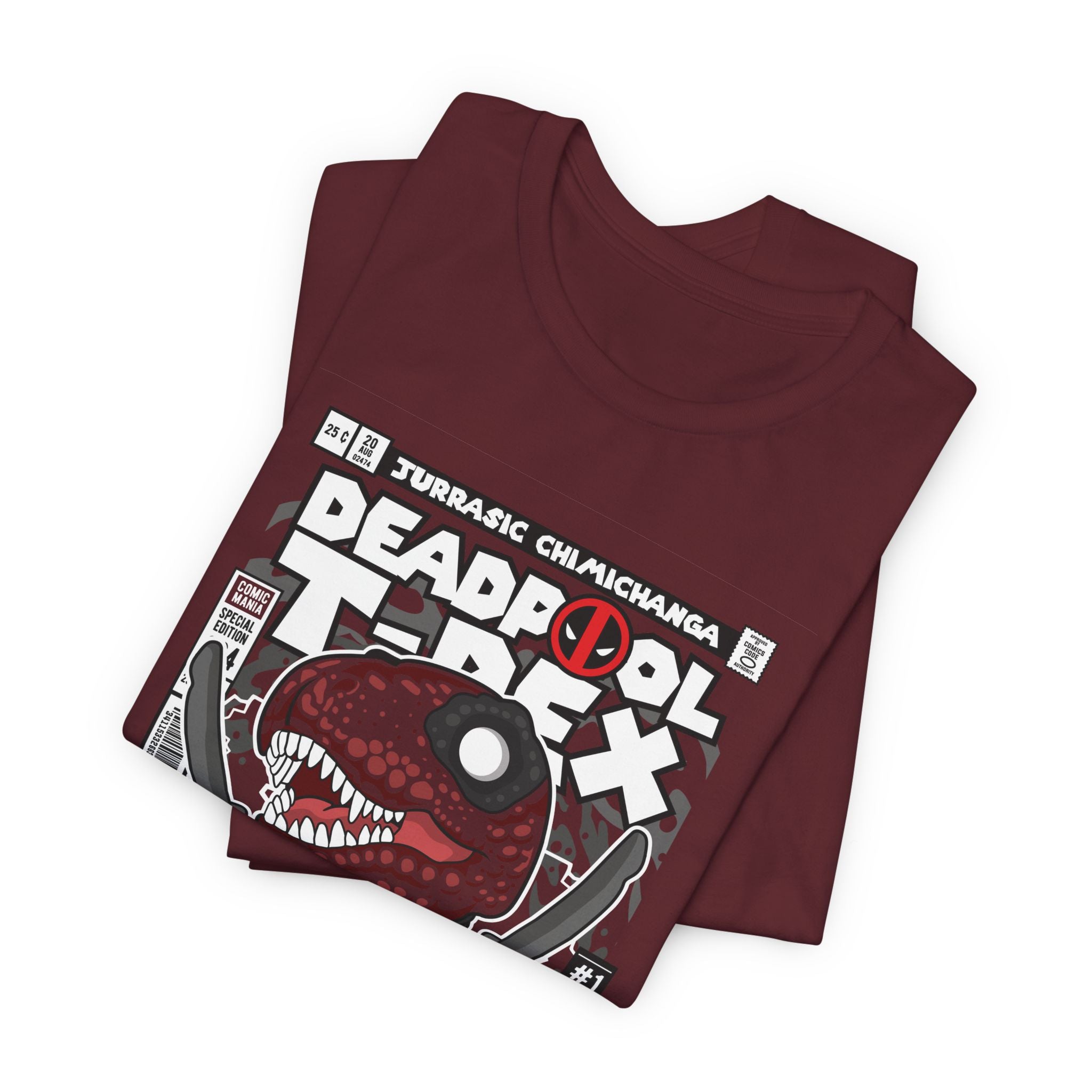 Deadpool T-Rex Unisex Jersey Tee - Fun Graphic T-Shirt for Comic Fans - Jurassic Chichanga