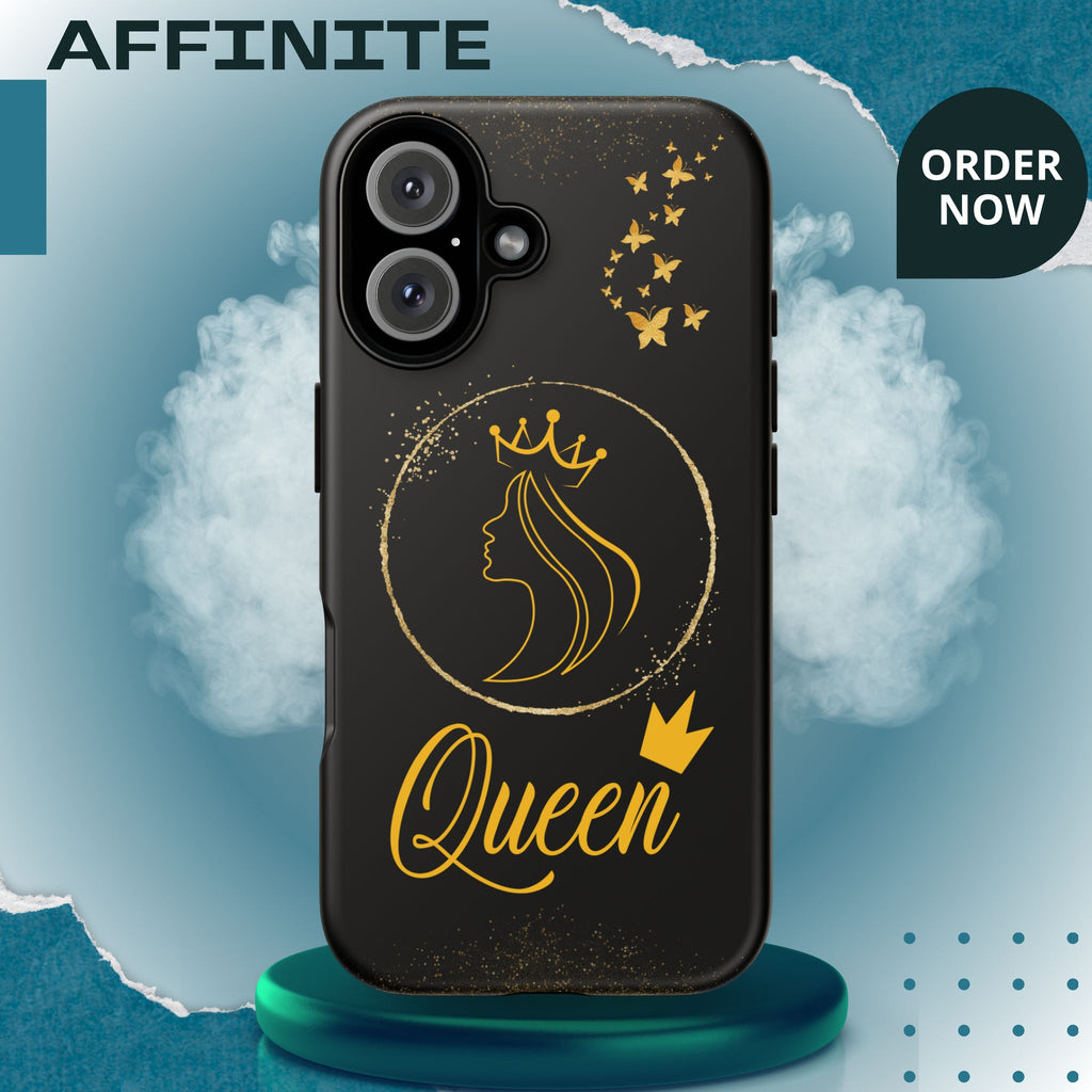 Tough Case Queen Phone Case – Matte & Glossy Crown Design for iPhone, Samsung & Pixel iPhone 16 Matte