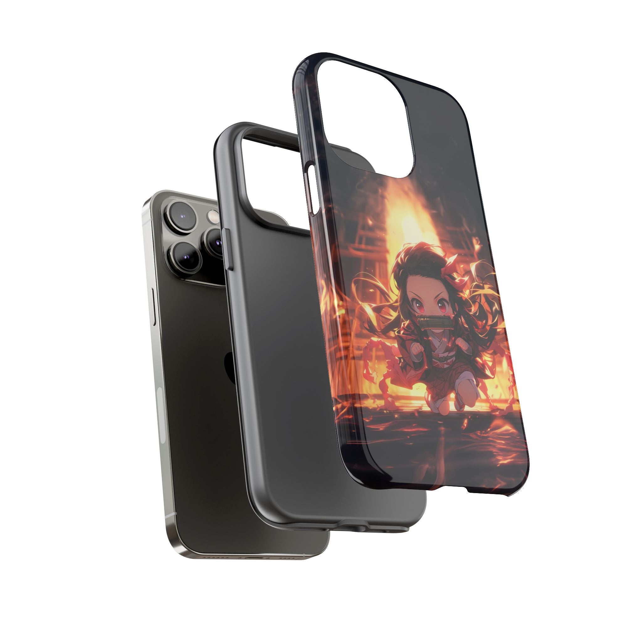 Chibi Nezuko Kamado Tough Phone Case – Anime Protective Case for iPhone & Samsung, UV Resistant, Durable & Stylish