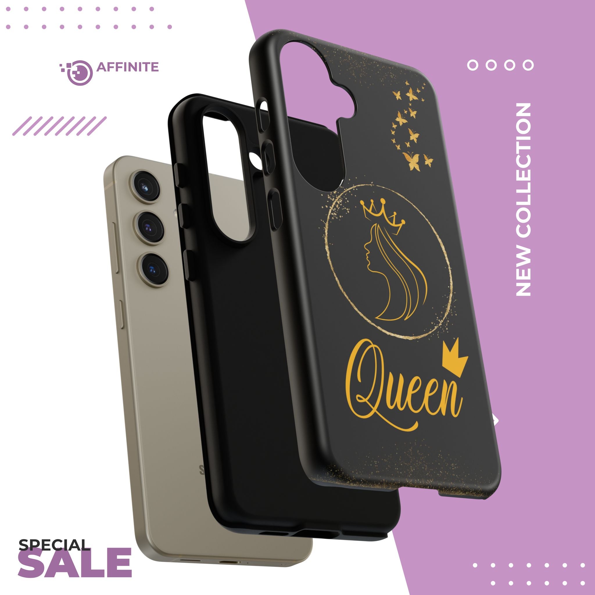 Tough Case Queen Phone Case – Matte & Glossy Crown Design for iPhone, Samsung & Pixel