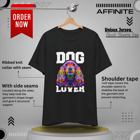 T-Shirt Dog Lover Graphic Tee | Unisex Short Sleeve T-Shirt for Dog Enthusiasts Black