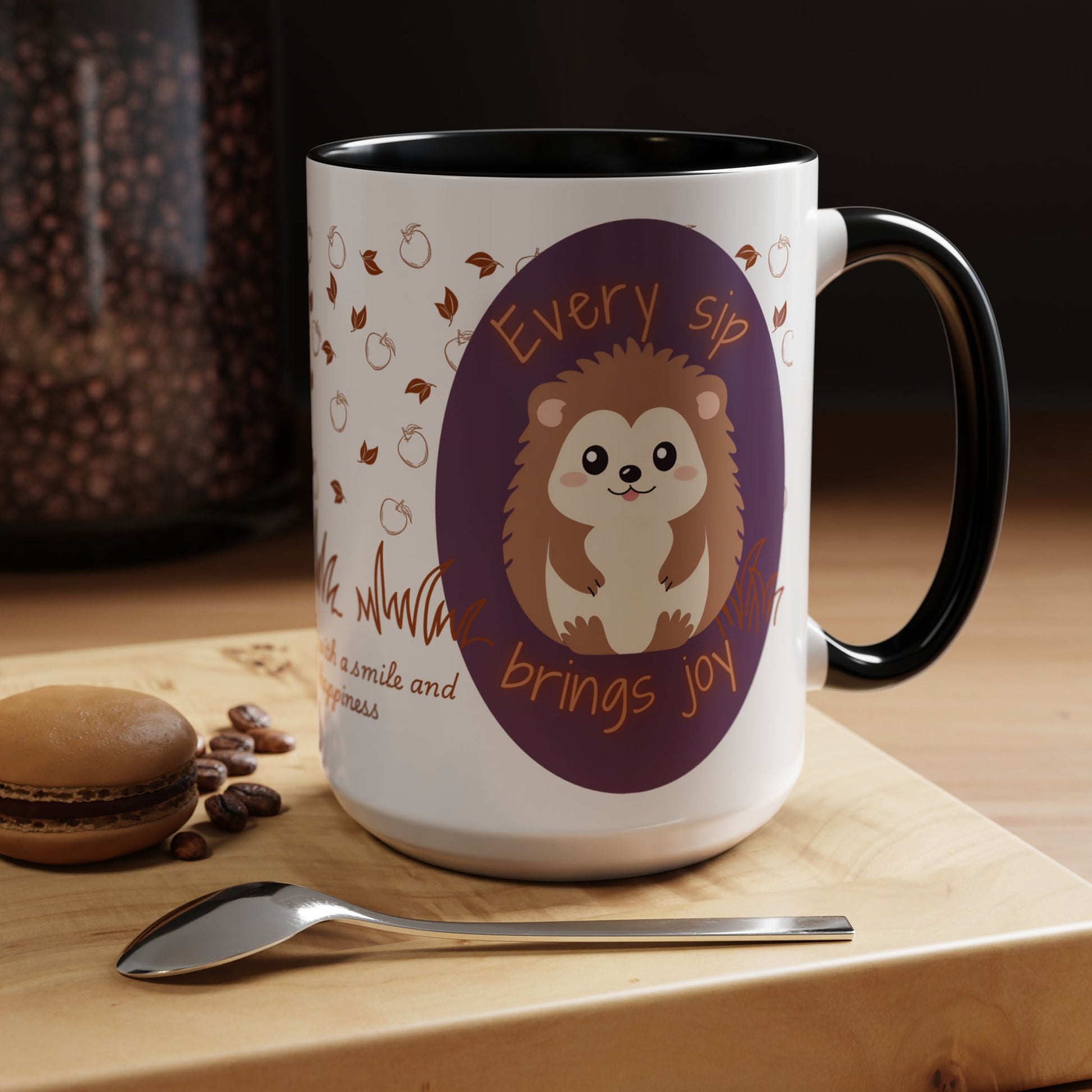 Mug Cute Hedgehog Accent Coffee Mug , Funny Gift for Animal Lovers, (11oz) (15oz)