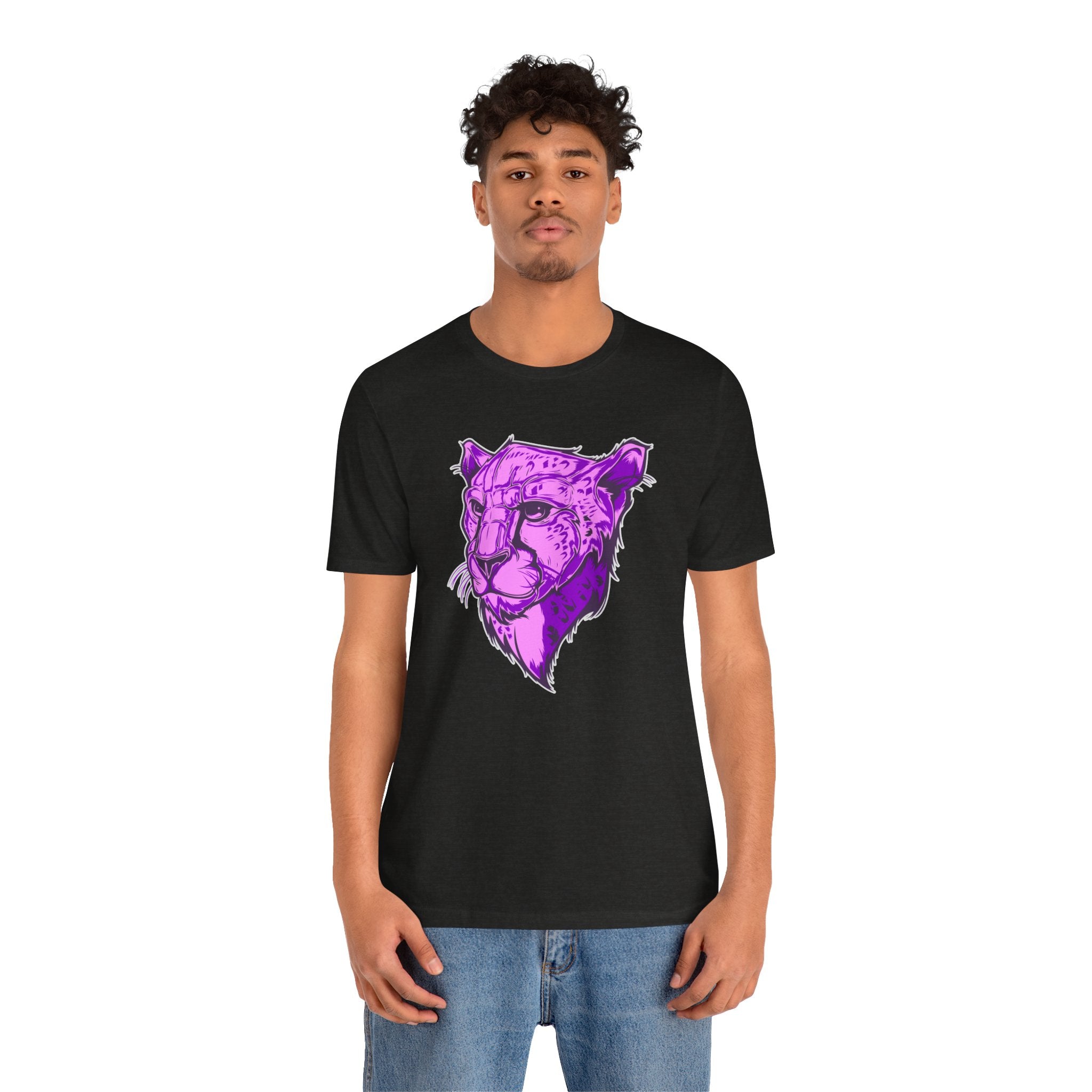 Purple Leopard Shirt – Wild Animal Print Unisex Graphic Tee | Soft Cotton for Nature Lovers & Artwear Fans