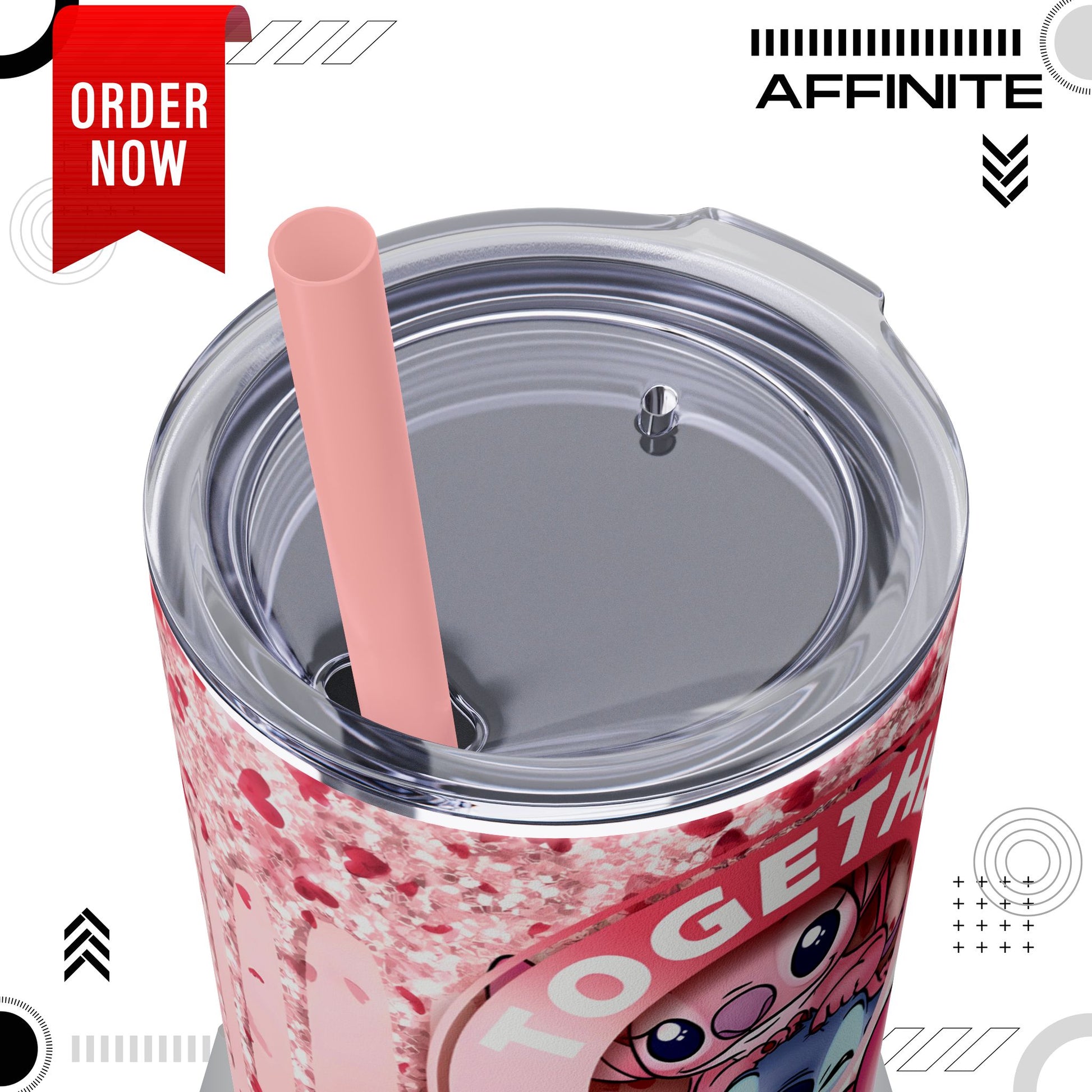 Tumblers Lilo and Stitch Glitter Tumbler - 20oz Disney 'Together Forever' Cup
