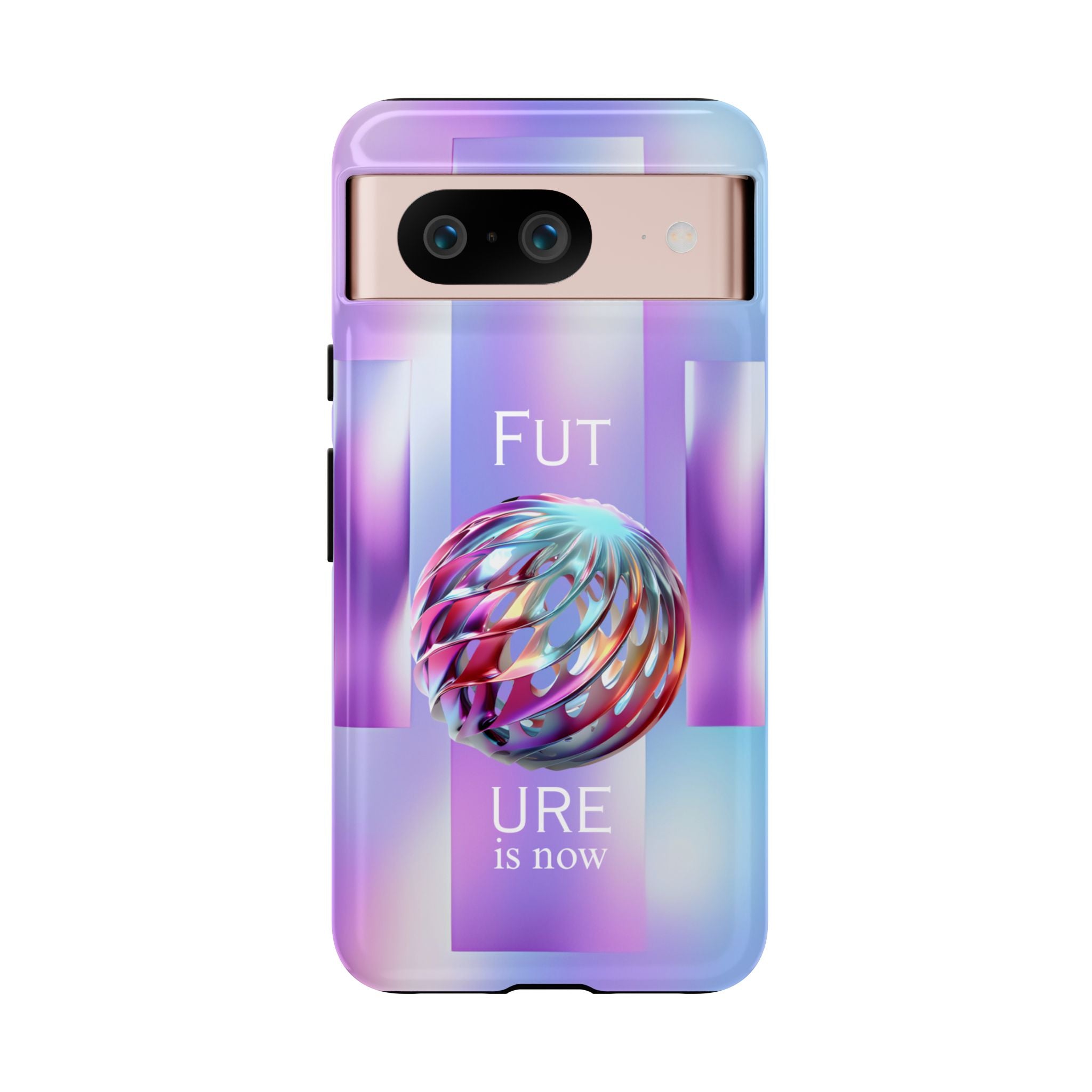 Futuristic Gradient Tough Case – 'Future is Now' 3D Design | Shockproof & UV Protected