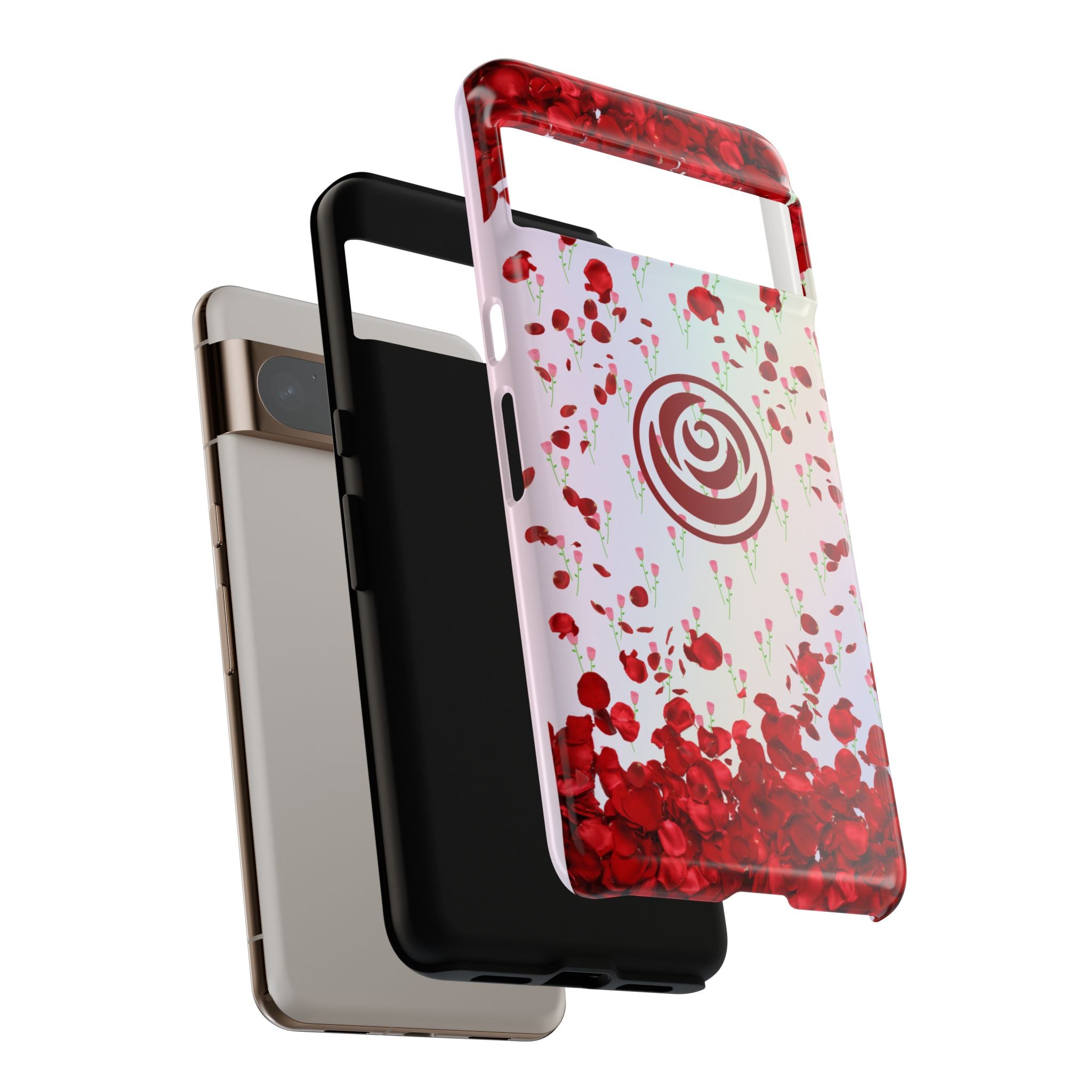 Tough Cases - Red Blossom Elegance Themed Phone Protection for iPhone, Samsung, and Google Pixel (Matte/Glossy)
