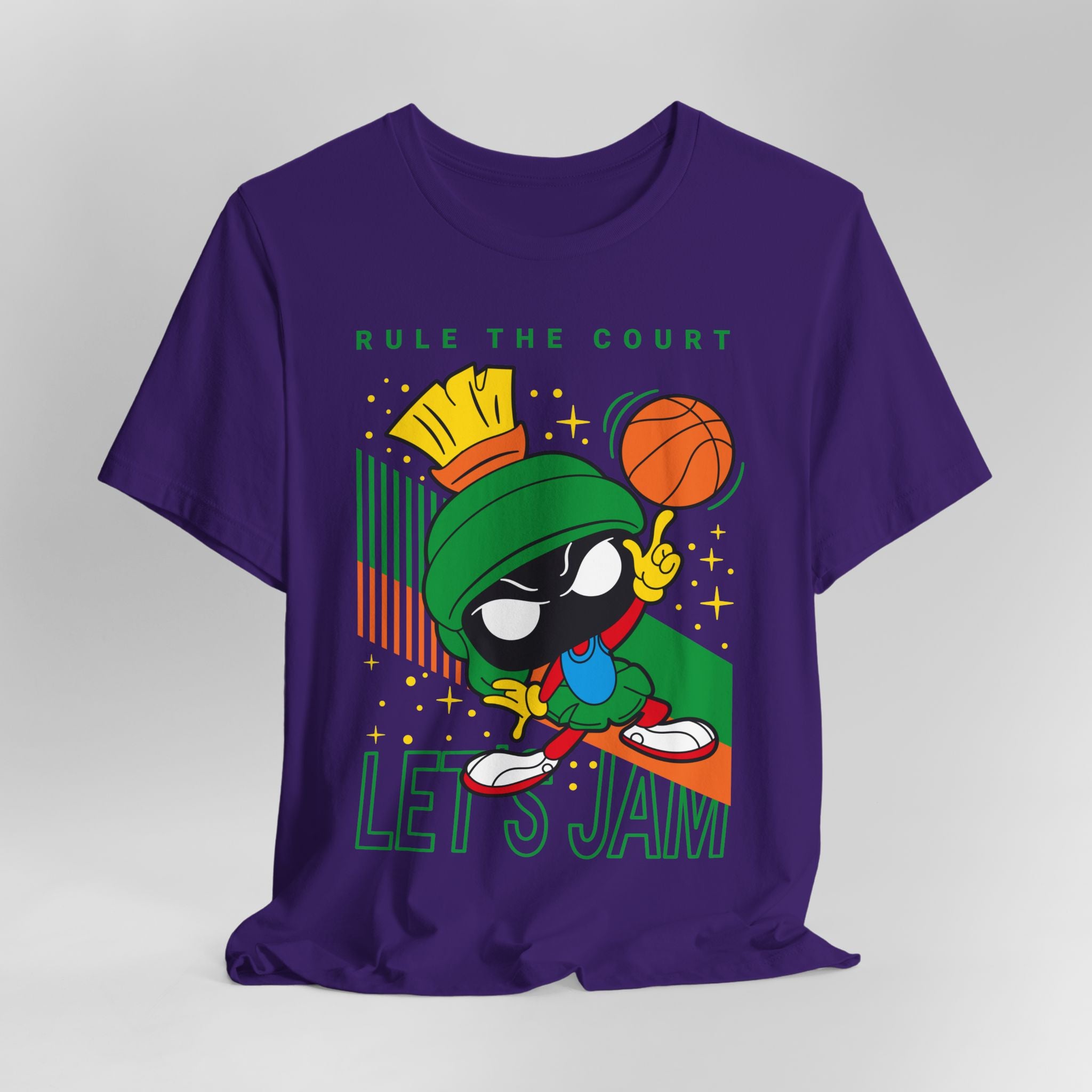 Cartoon Marvin Basketball Graphic Tee - "Rule the Court, Let's Jam!"