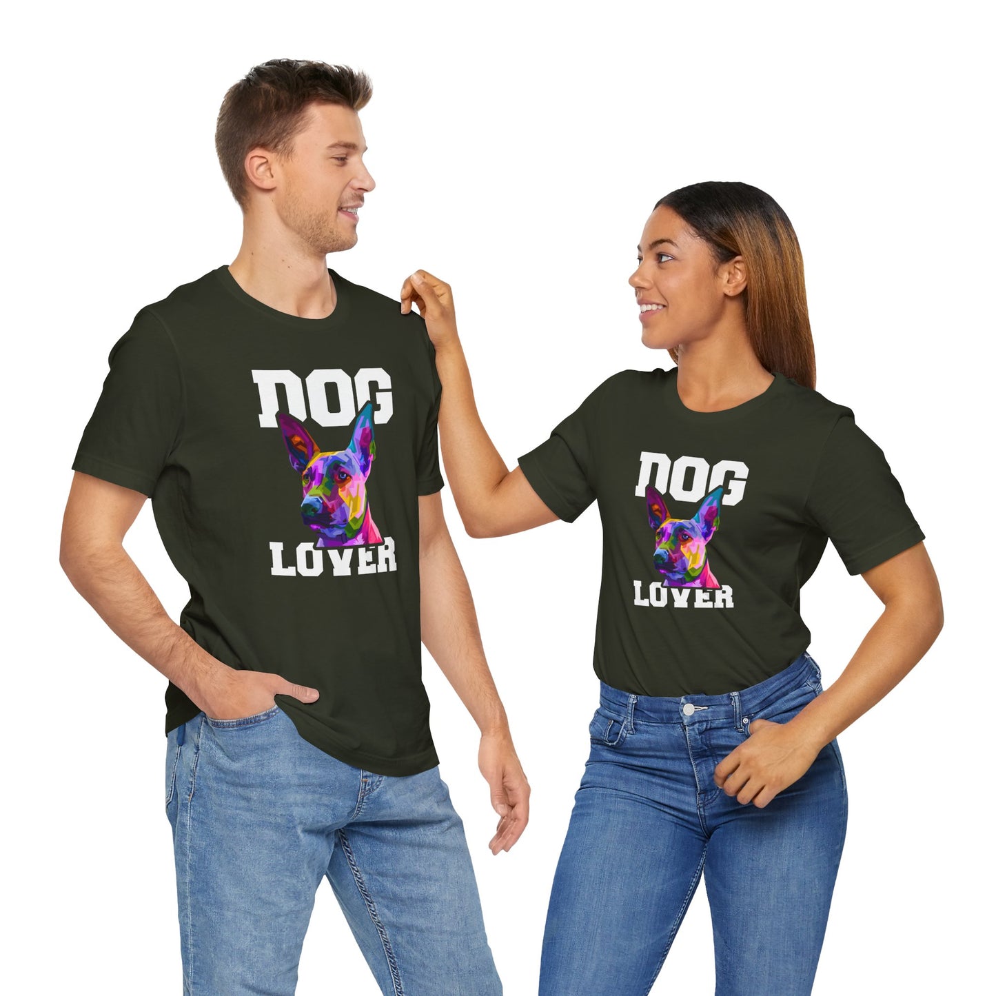 T-Shirt T Shirt Drawing - Dog Lover Graphic Tee (Unisex Cotton)
