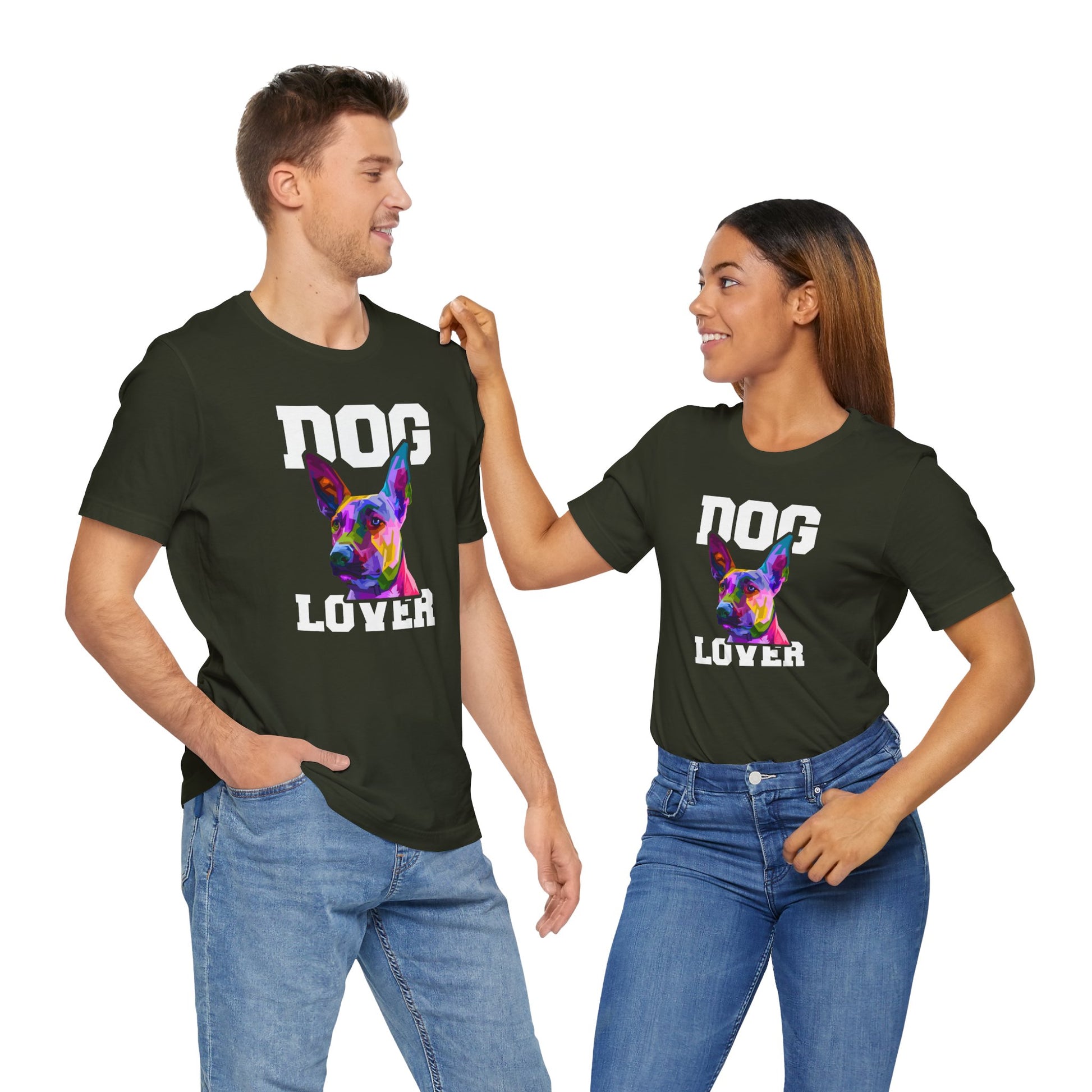 T-Shirt T Shirt Drawing - Dog Lover Graphic Tee (Unisex Cotton)