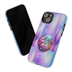 Futuristic Gradient Tough Case – 'Future is Now' 3D Design | Shockproof & UV Protected