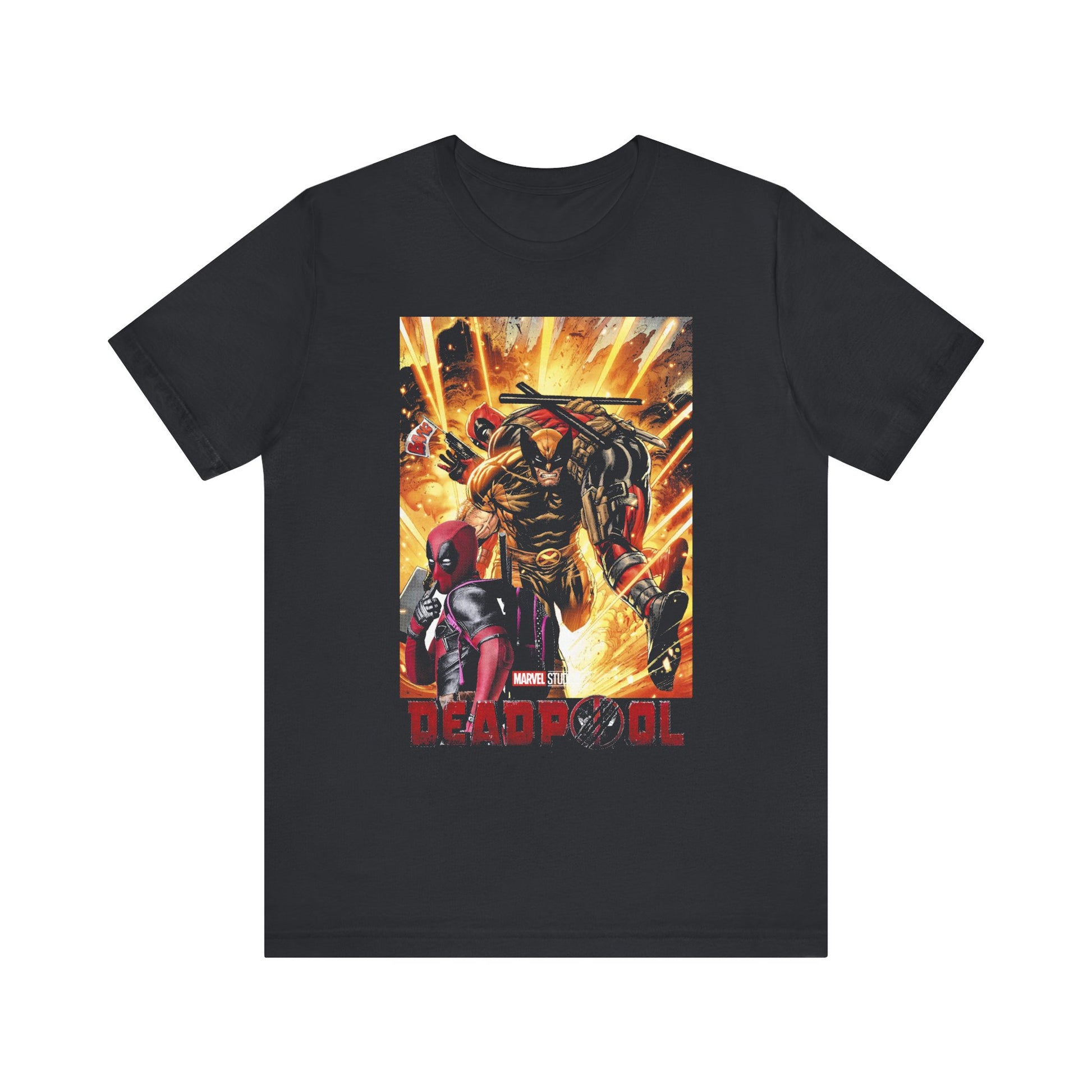 T-Shirt Marvel T Shirt - Deadpool Graphic Tee (Unisex Cotton) Vintage Black