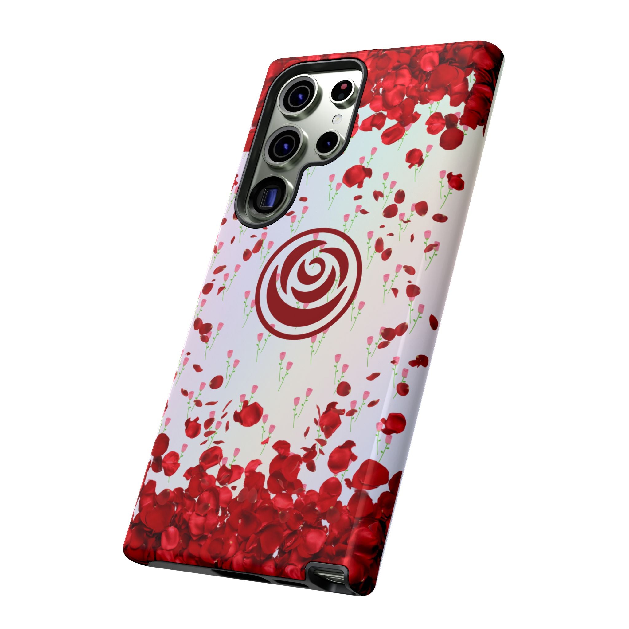 Tough Cases - Red Blossom Elegance Themed Phone Protection for iPhone, Samsung, and Google Pixel (Matte/Glossy)