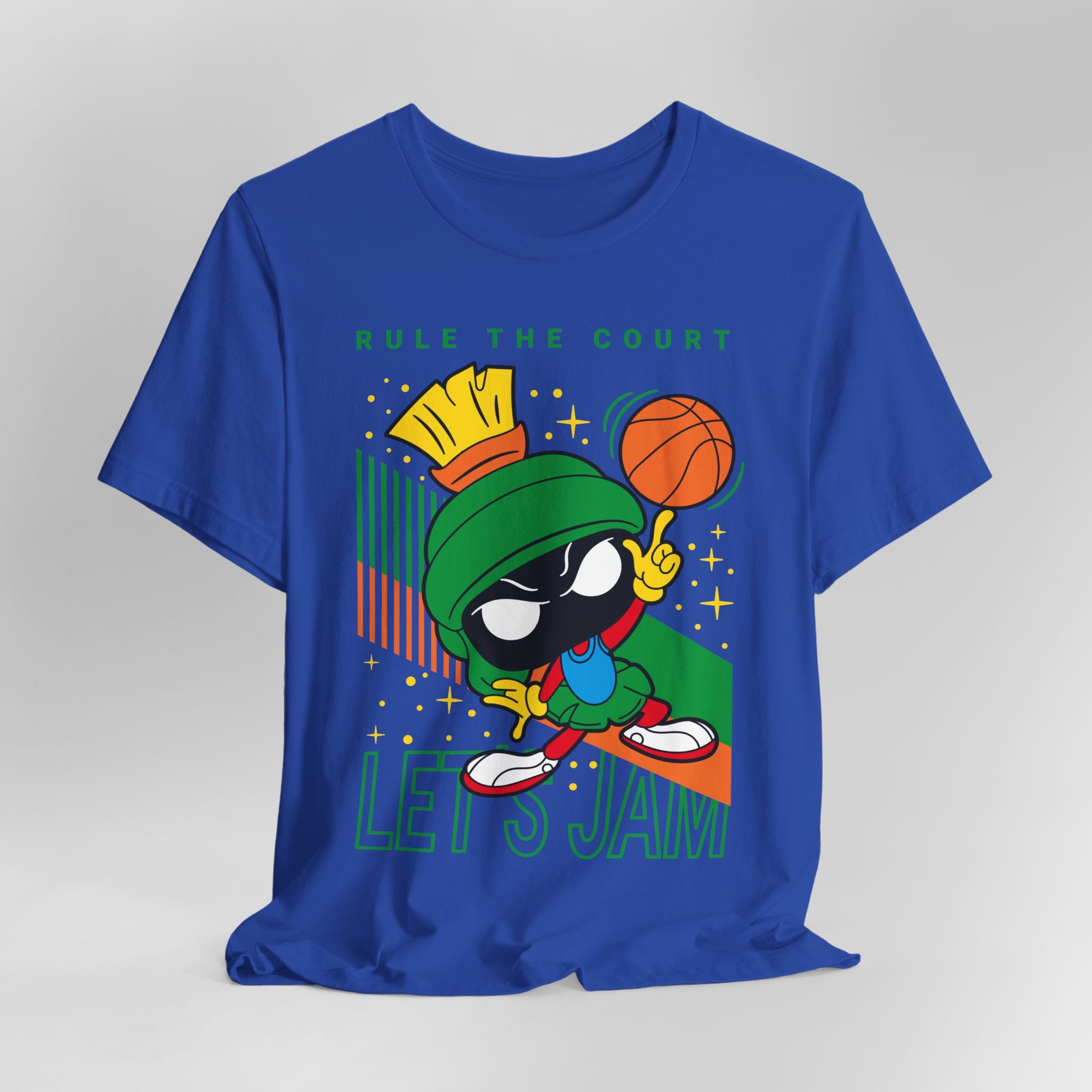 Cartoon Marvin Basketball Graphic Tee - "Rule the Court, Let's Jam!"