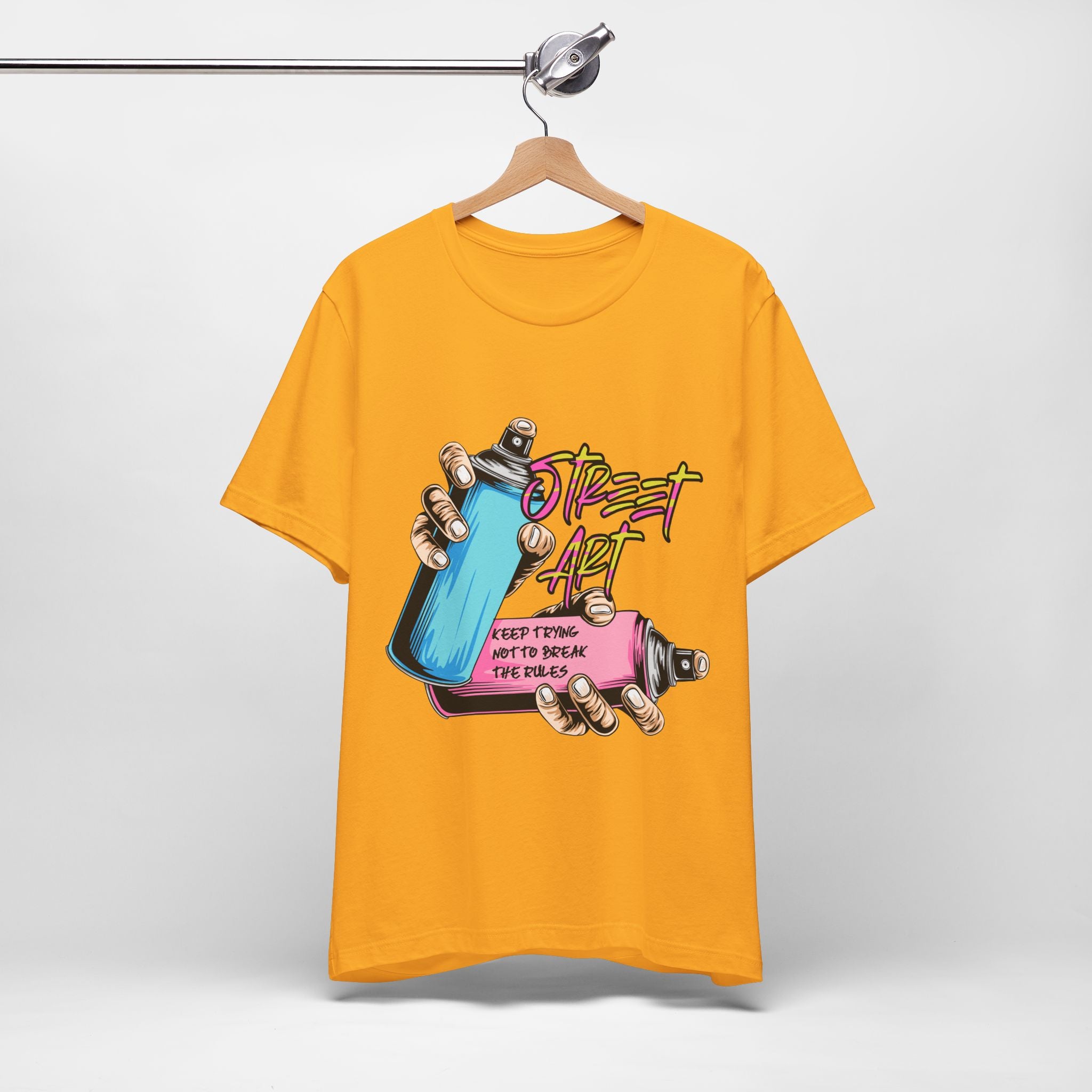 Street Art Graphic Tee – Keep Trying Motivational Unisex Shirt | Soft Cotton for Artists & Rebels