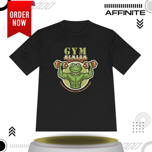 T-Shirt Workout Shirt - Gym Henson Moisture Wicking Tee | Motivational Fitness Apparel Black