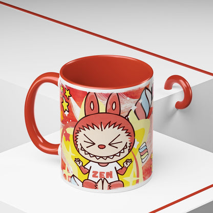 Mug Lazy Yoga Labubu Cartoon Accent Coffee Mug - Fun and Playful Design for Coffee Lovers