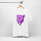T-Shirt Vibrant Purple Leopard Tee - Unisex Jersey Shirt, Wild Animal Print, Graphic Tee, Gifts for Nature Lovers, Unique Artwear, Stylish [...] White