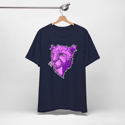 T-Shirt Vibrant Purple Leopard Tee - Unisex Jersey Shirt, Wild Animal Print, Graphic Tee, Gifts for Nature Lovers, Unique Artwear, Stylish [...] Navy