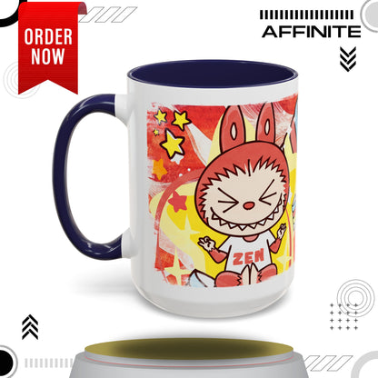 Mug Lazy Yoga Labubu Cartoon Accent Coffee Mug - Fun and Playful Design for Coffee Lovers