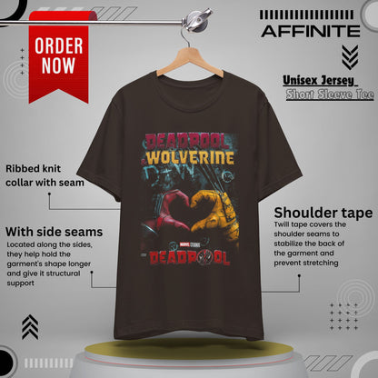 T-Shirt Deadpool Wolverine T-Shirt | Marvel Unisex Graphic Tee | Perfect Gift for Fans Brown