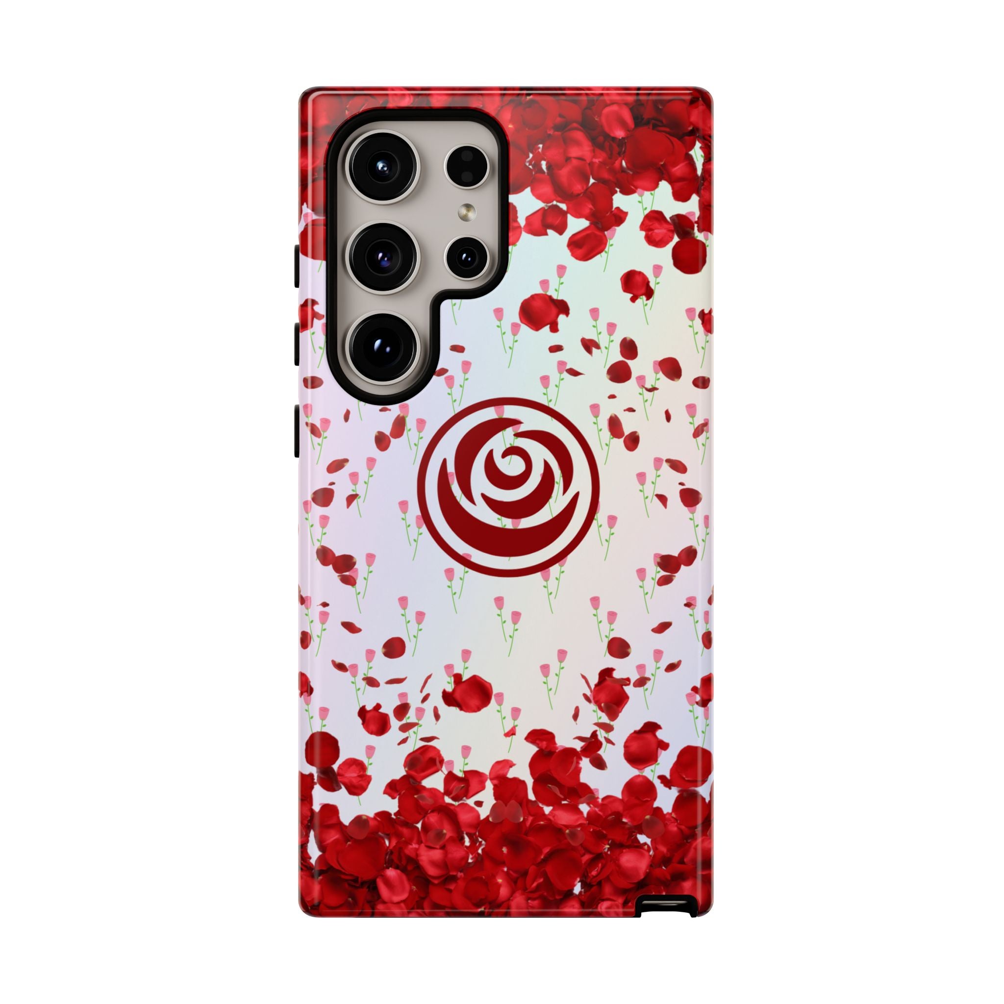 Tough Cases - Red Blossom Elegance Themed Phone Protection for iPhone, Samsung, and Google Pixel (Matte/Glossy)