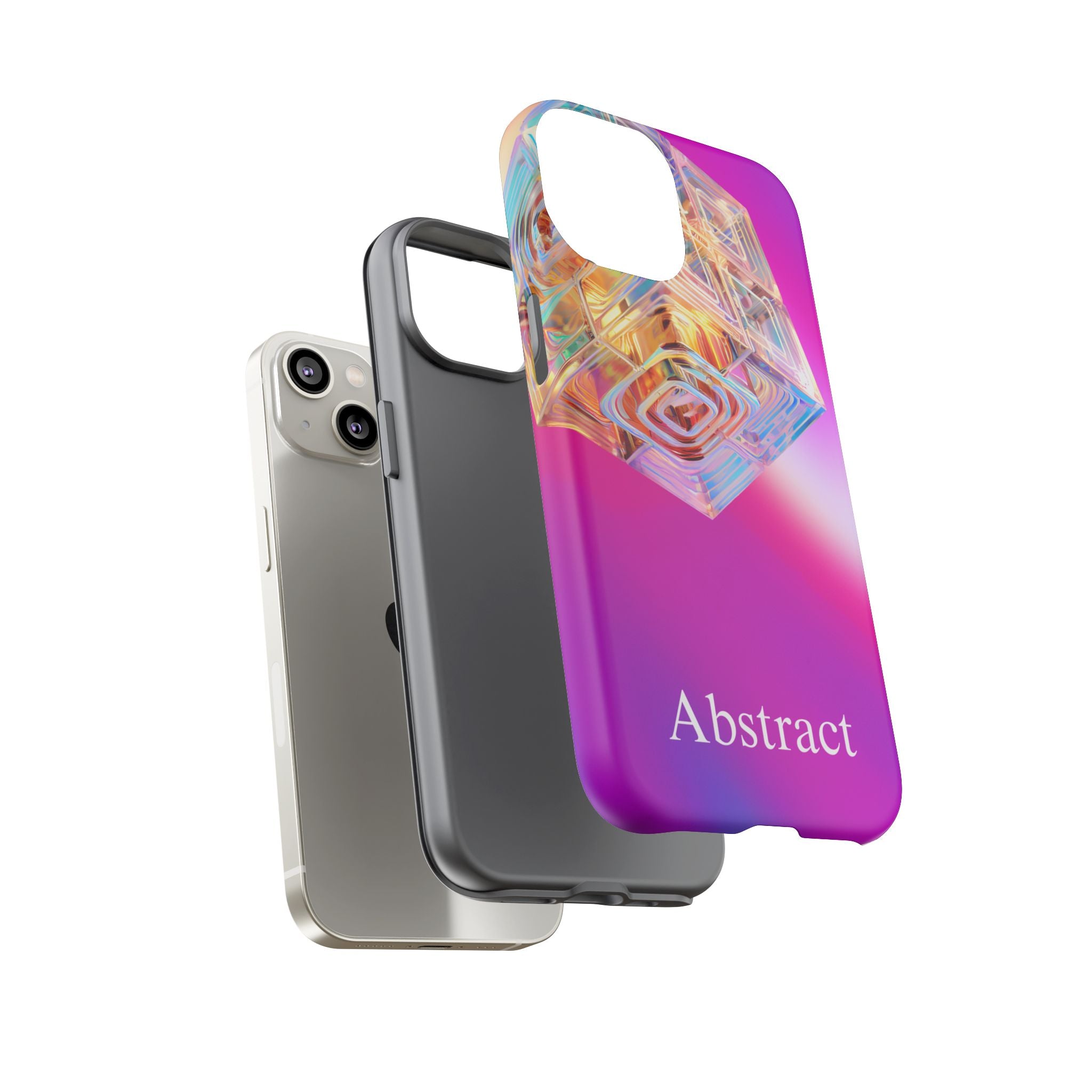Vibrant 3D Cube Phone Case - Colorful Gradient Art for iPhone, Samsung & Pixel