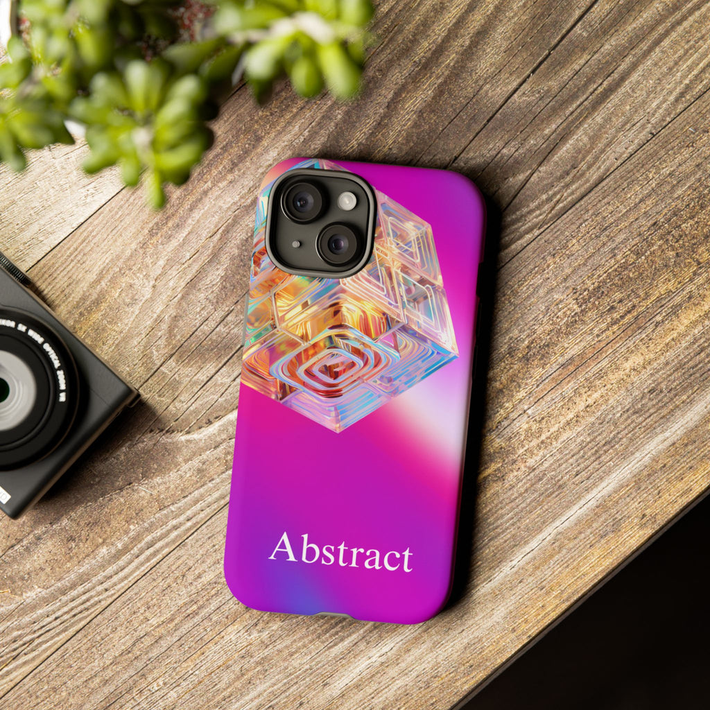 Vibrant 3D Cube Phone Case - Colorful Gradient Art for iPhone, Samsung & Pixel