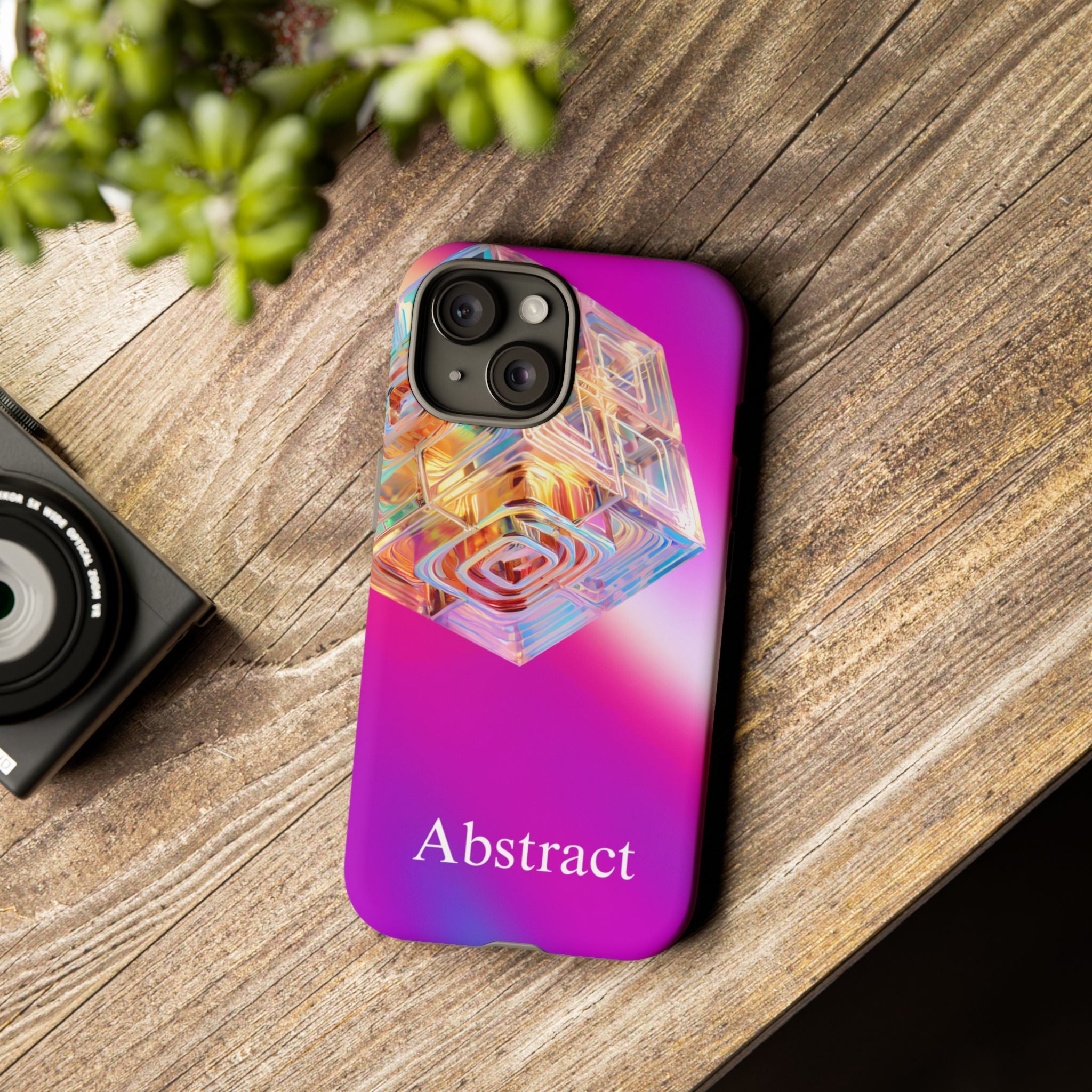 Vibrant 3D Cube Phone Case - Colorful Gradient Art for iPhone, Samsung & Pixel