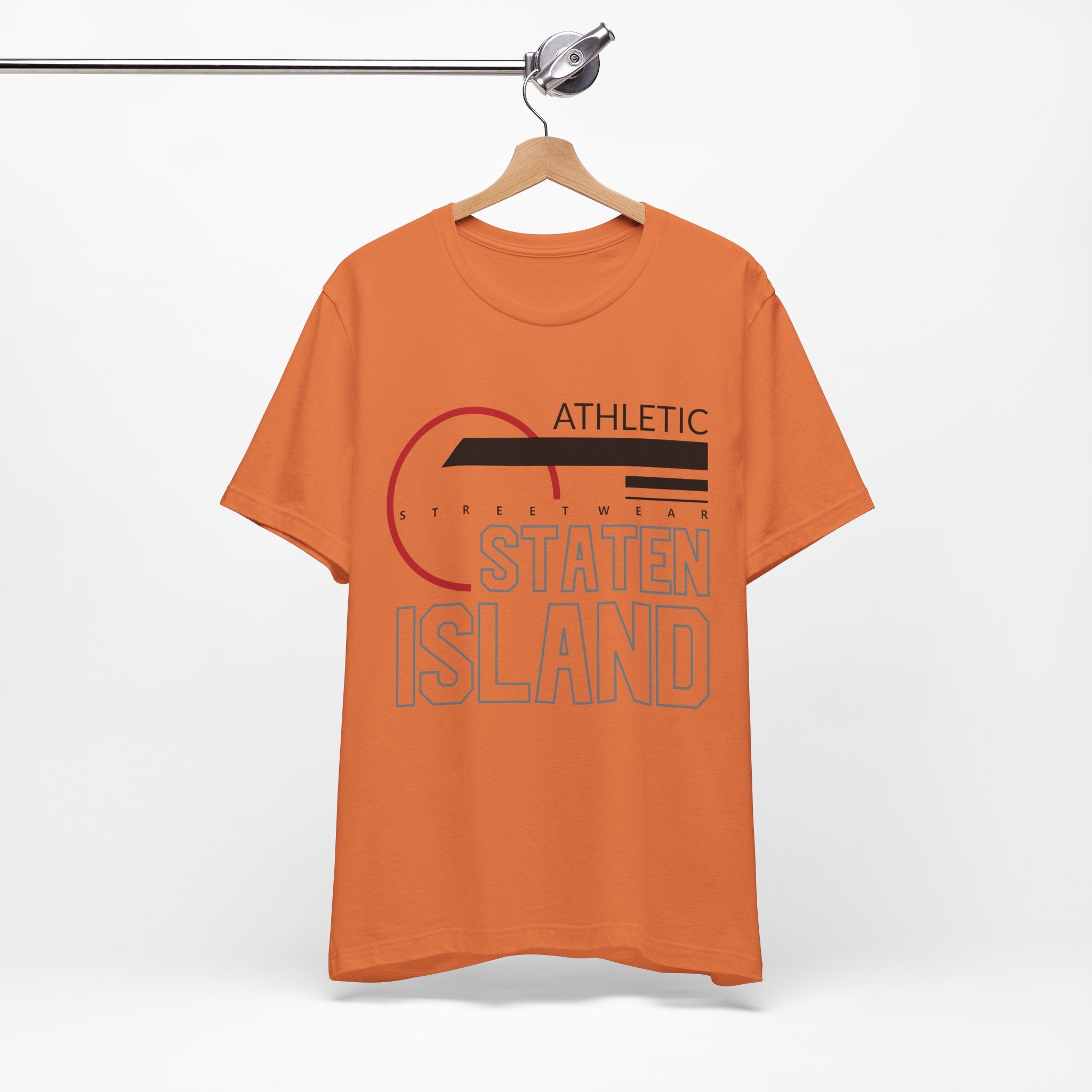 T-Shirt Unisex T Shirt - Athletic Staten Island Tee | Casual Comfort Fit | Affinite Burnt Orange