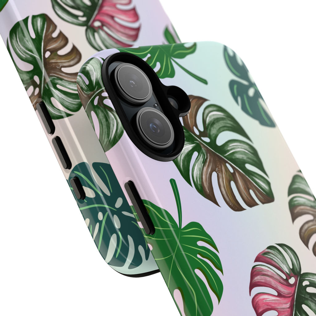 Tough Cases - Monstera Leaf Themed Phone Protection for iPhone, Samsung, and Google Pixel (Matte/Glossy)